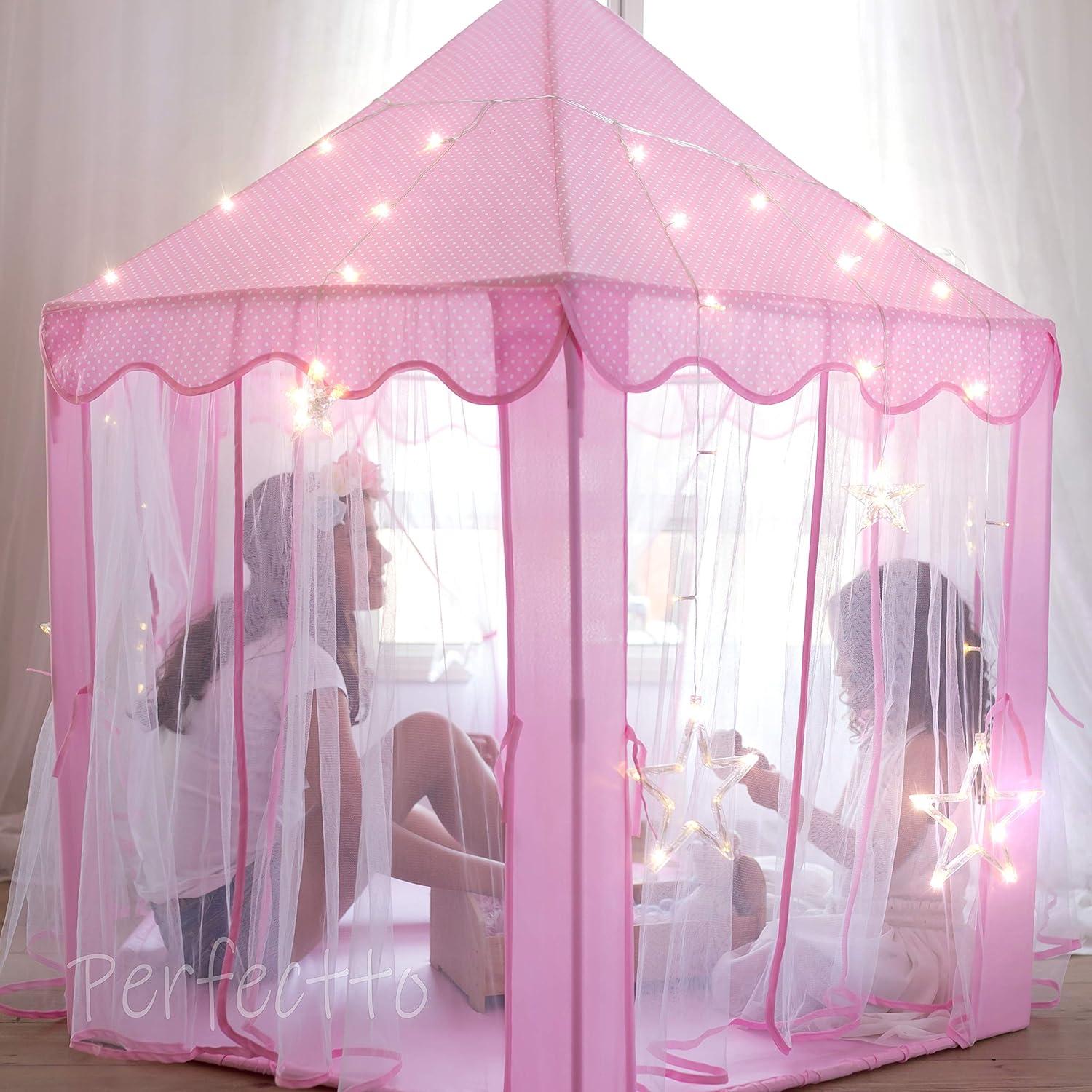 Carpa de Princesa Rosa Perfectto con Luces Estrelladas 1.99 kg