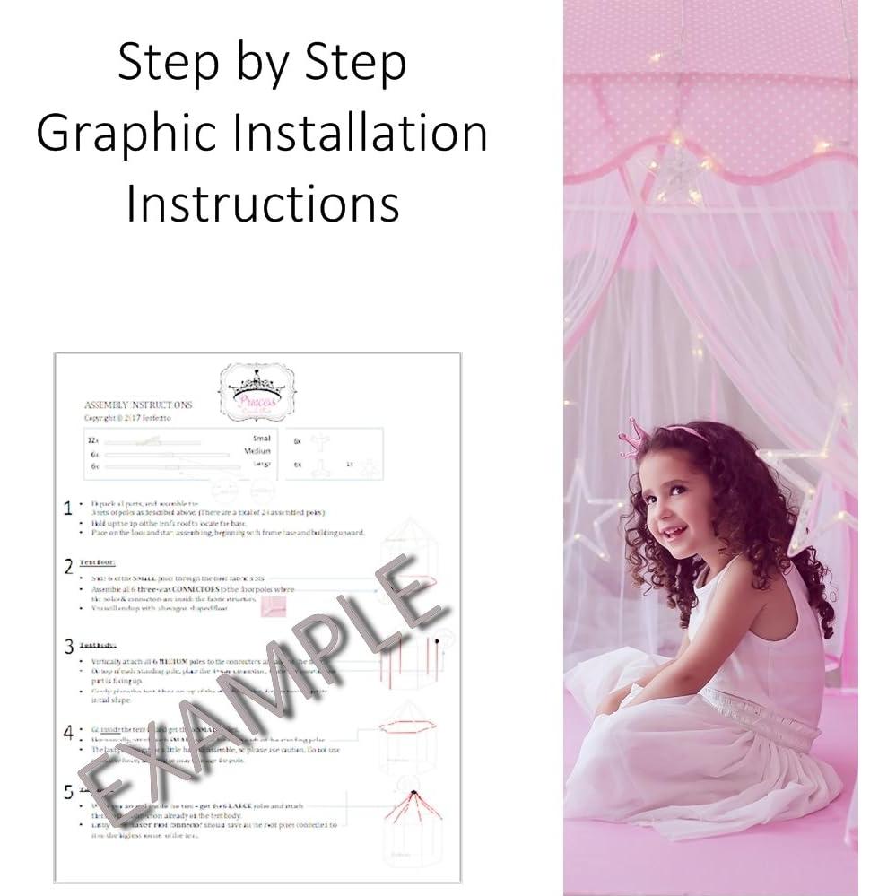 Carpa de Princesa Rosa Perfectto con Luces Estrelladas 1.99 kg