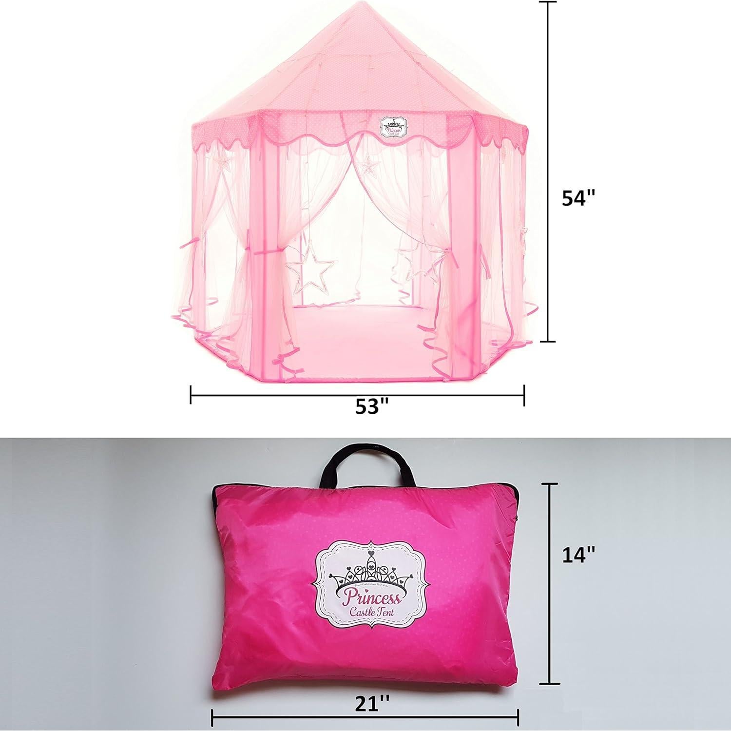 Carpa de Princesa Rosa Perfectto con Luces Estrelladas 1.99 kg