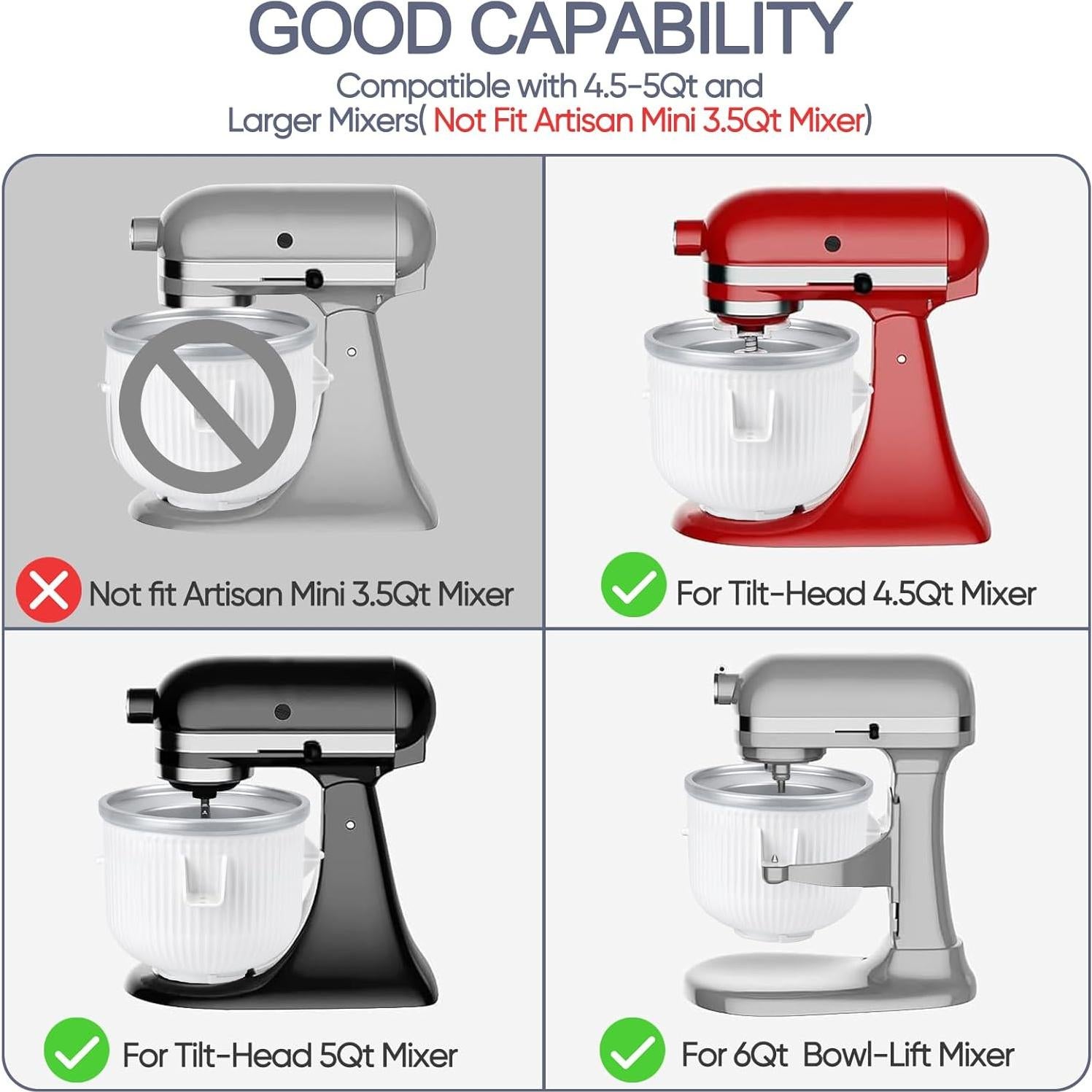 Hacedor de Helados Kitwanda 2 Cuartos para Batidora Kitchenaid