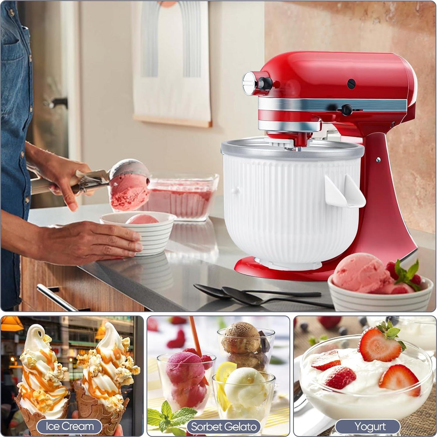 Hacedor de Helados Kitwanda 2 Cuartos para Batidora Kitchenaid