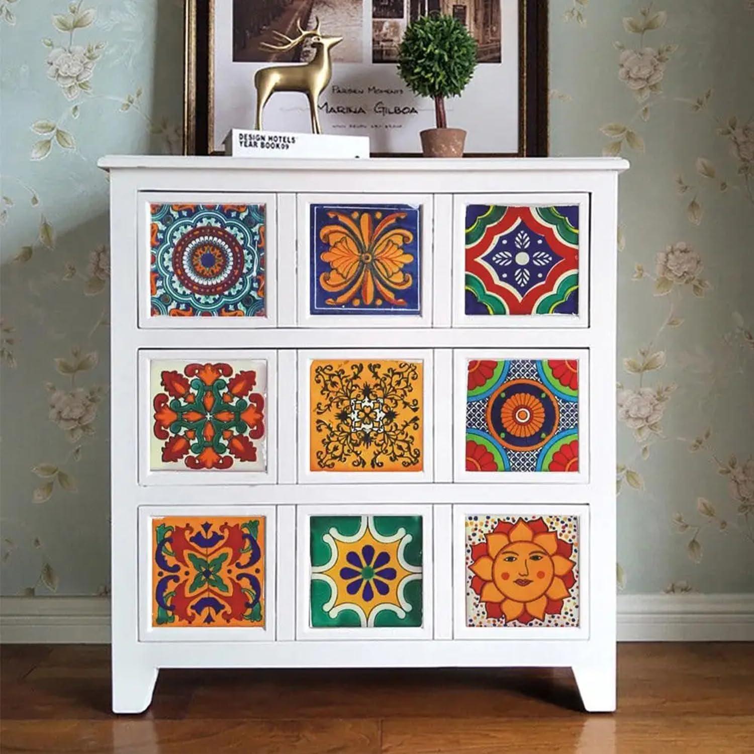 24 Calcomanías de Azulejos GULELAYAR 10x10cm Estilo Bohemio