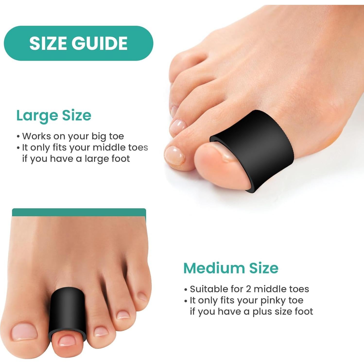 Protectores de Dedos Welnove - Fundas de Silicona para Alivio del Dolor