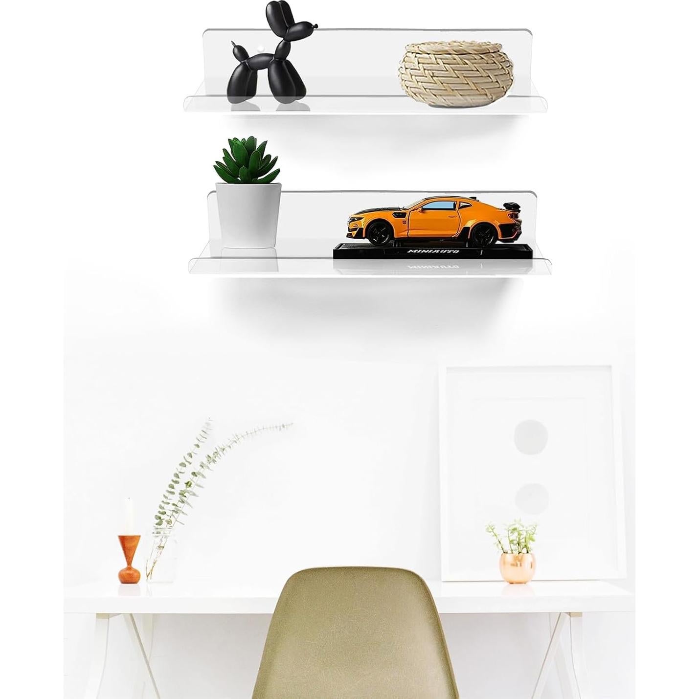 Estanterías Flotantes Acrílicas ROYALITA Juego de 2 30.48 cm