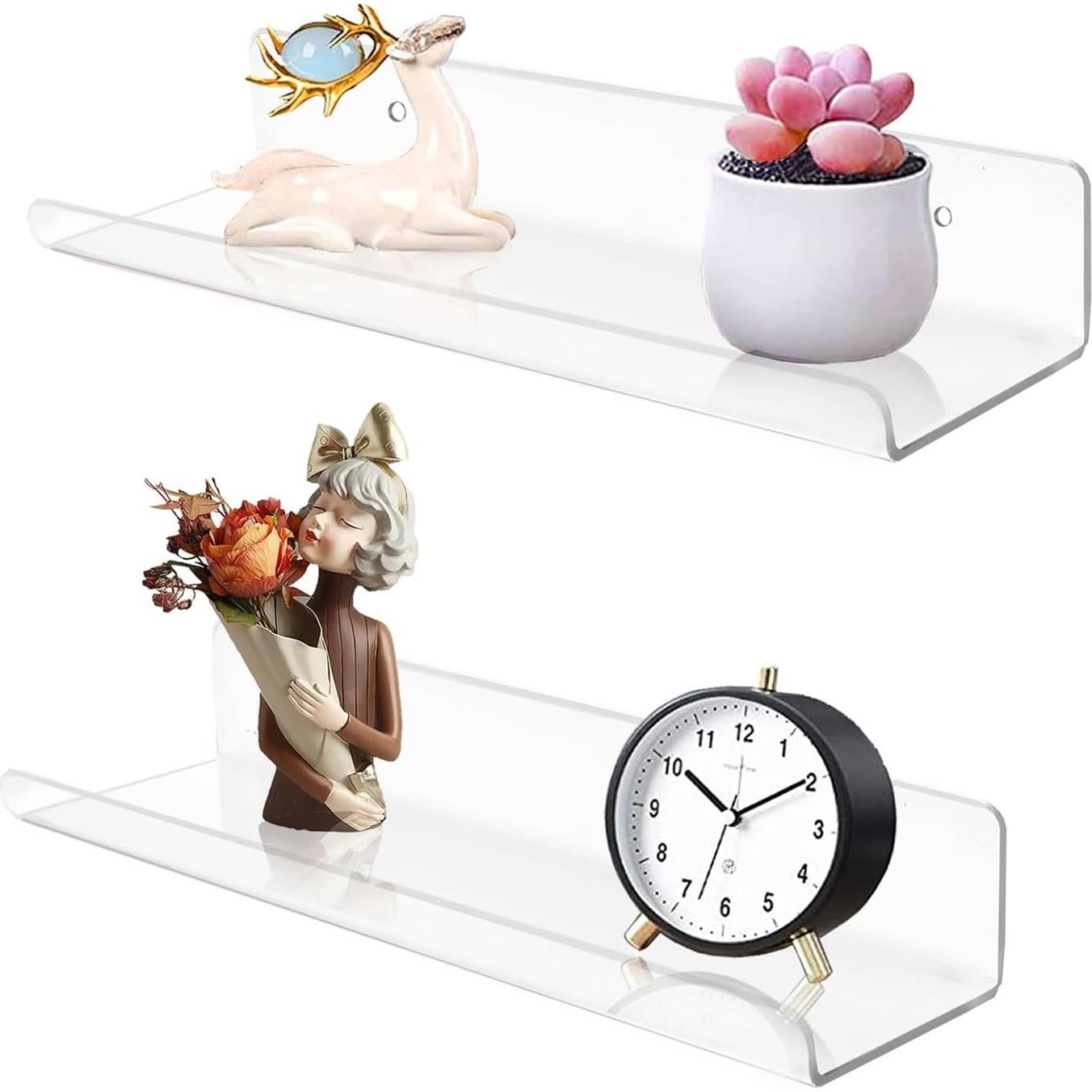 Estanterías Flotantes Acrílicas ROYALITA Juego de 2 30.48 cm