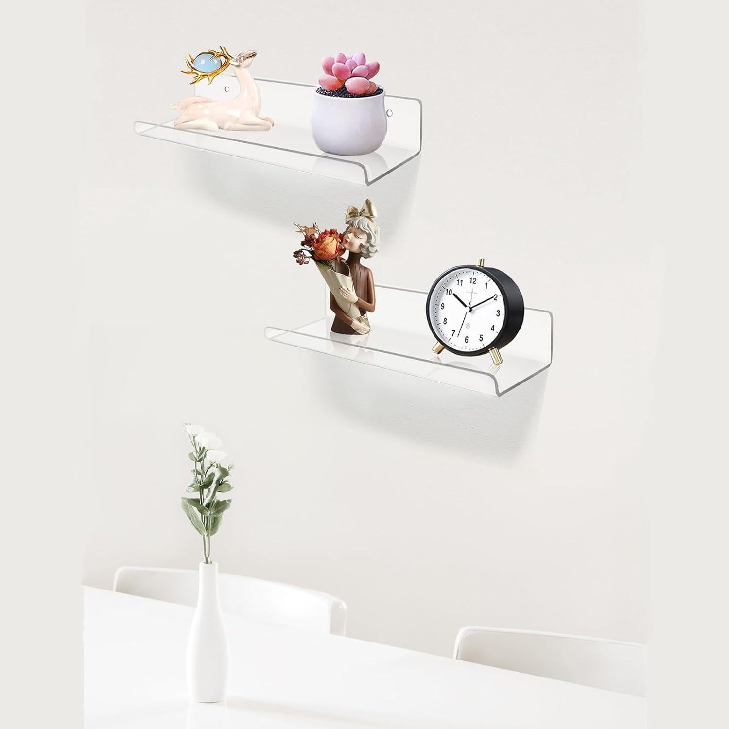 Estanterías Flotantes Acrílicas ROYALITA Juego de 2 30.48 cm