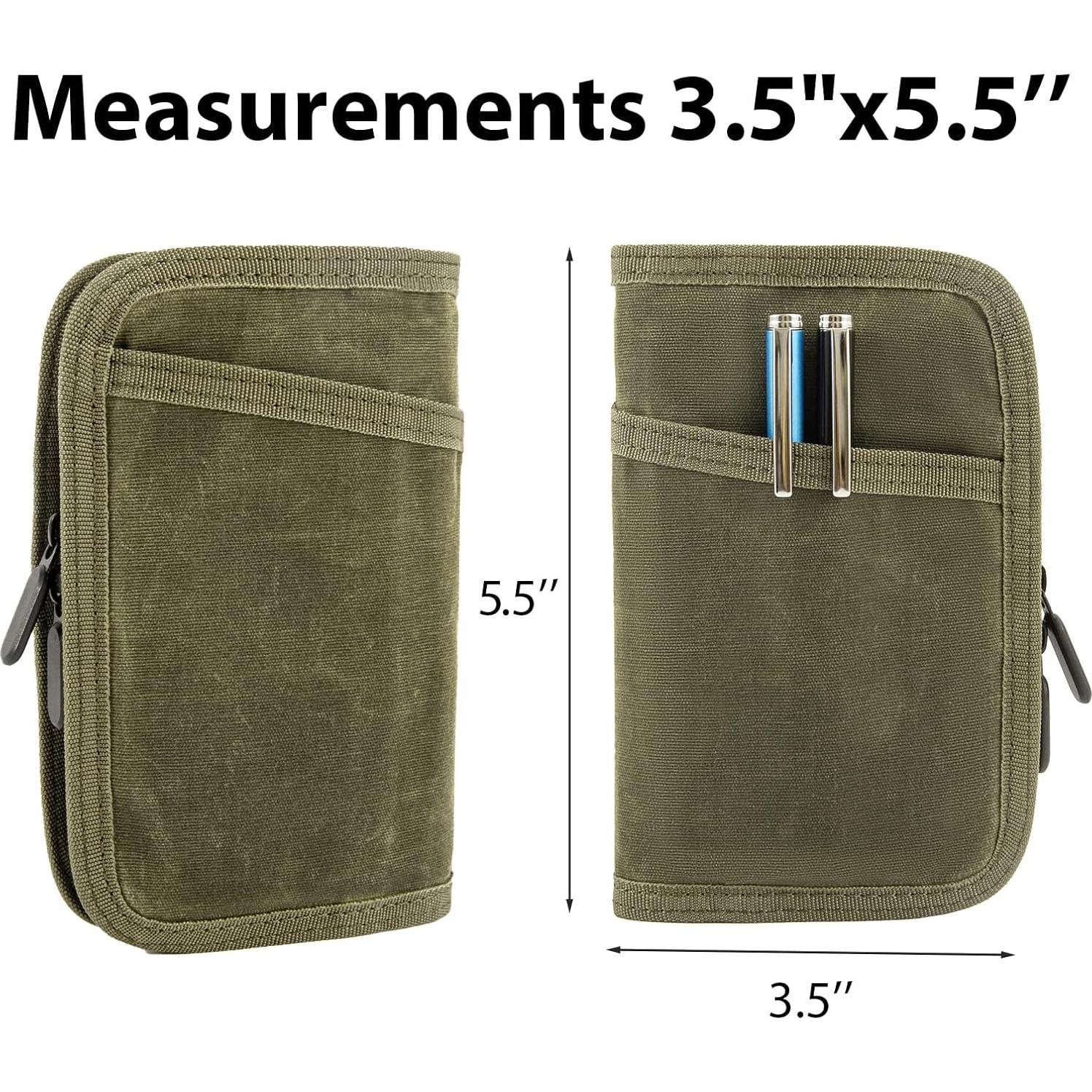 Cubierta de cuadernos Baizoy EDC Lona Encerada Verde Militar