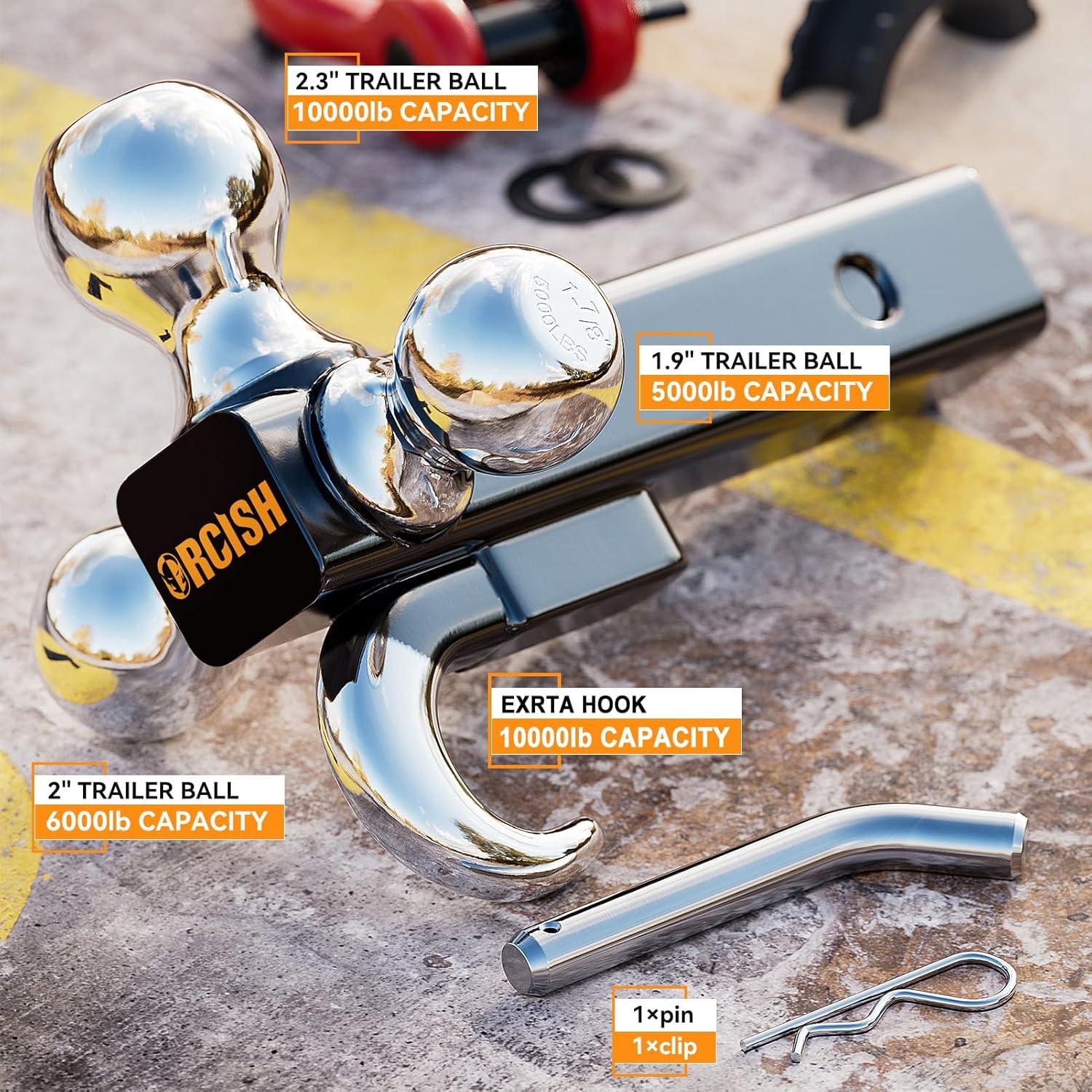 Soporte de Enganche para Remolque ORCISH Tri-Ball 10,000 lbs