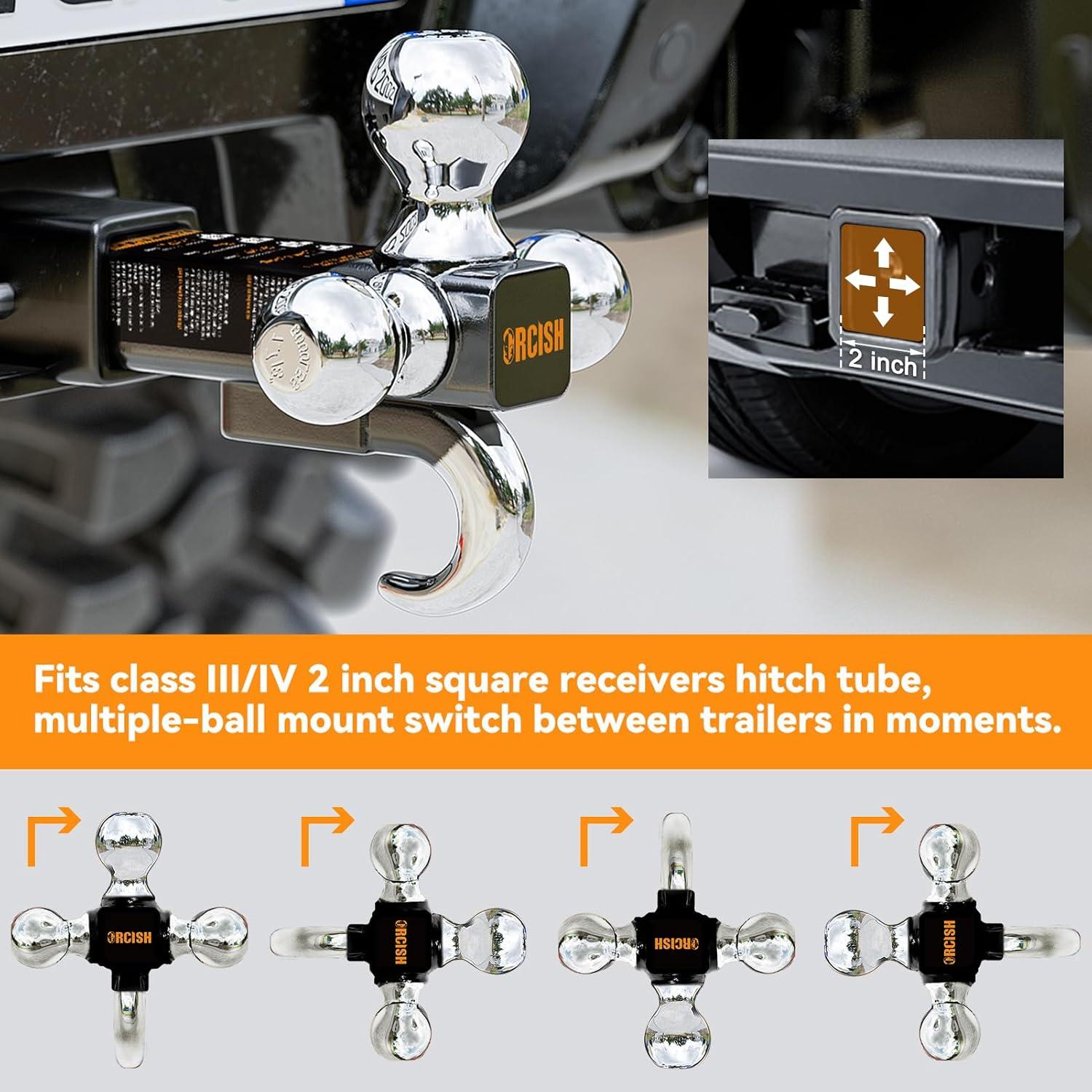 Soporte de Enganche para Remolque ORCISH Tri-Ball 10,000 lbs