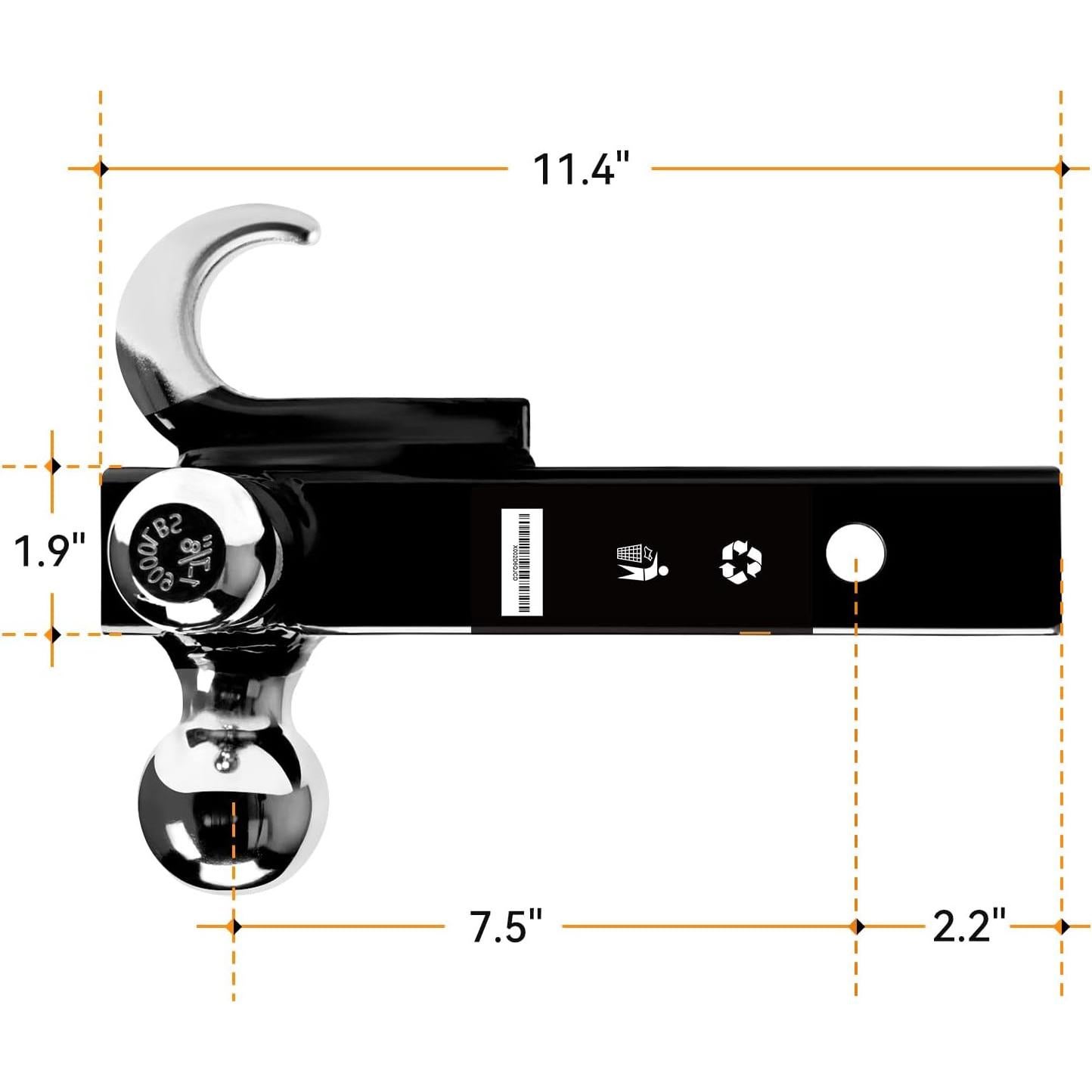 Soporte de Enganche para Remolque ORCISH Tri-Ball 10,000 lbs