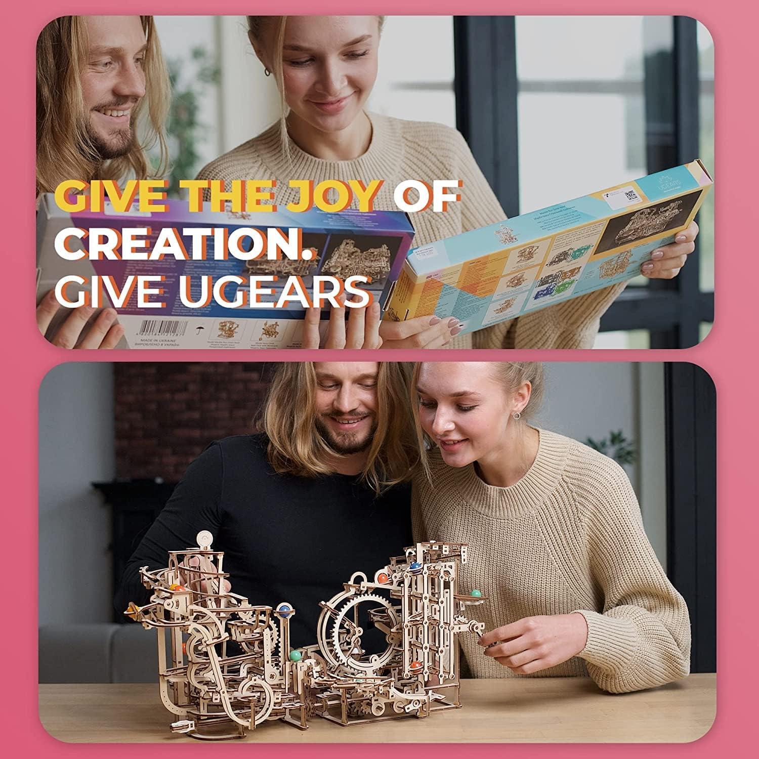 Rompecabezas 3D UGEARS Elevador Espiral de Canicas - 266 Piezas