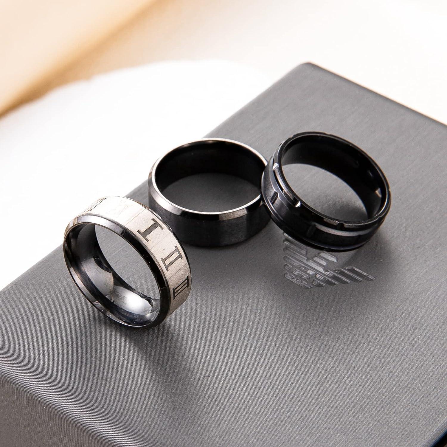 Conjunto de 9 Anillos de Acero Inoxidable YOVORO Antiestrés