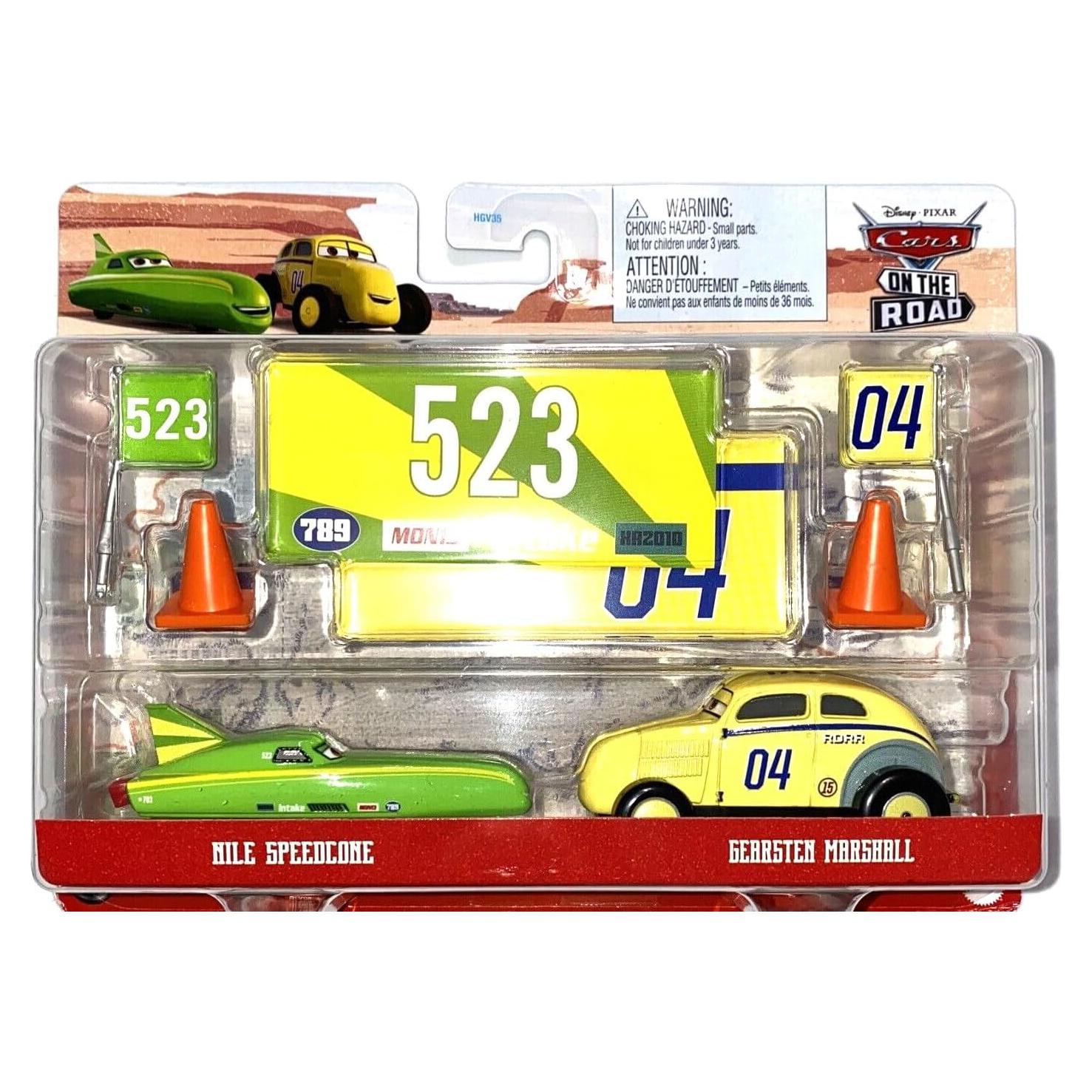 Paquete de 2 Disney Cars Mattel con Banderas y Señales