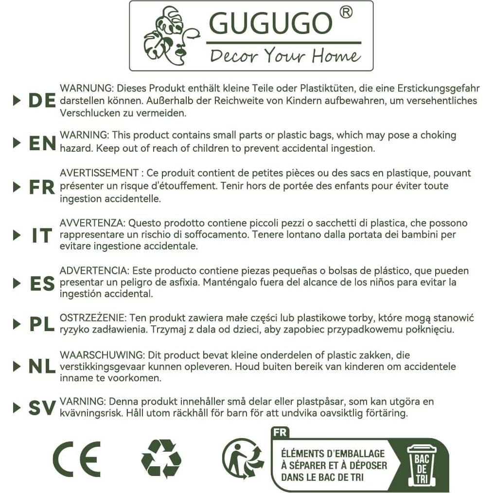 Maceta Decorativa GUGUGO 12.5cm Negra Floral con Drenaje