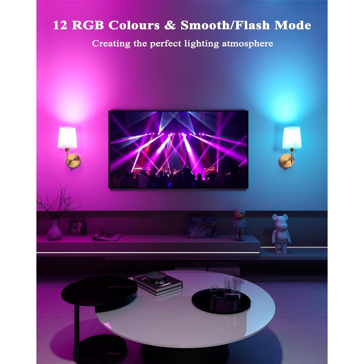 Juego de 2 Apliques de Pared Inalámbricos Ouyulong Dorado