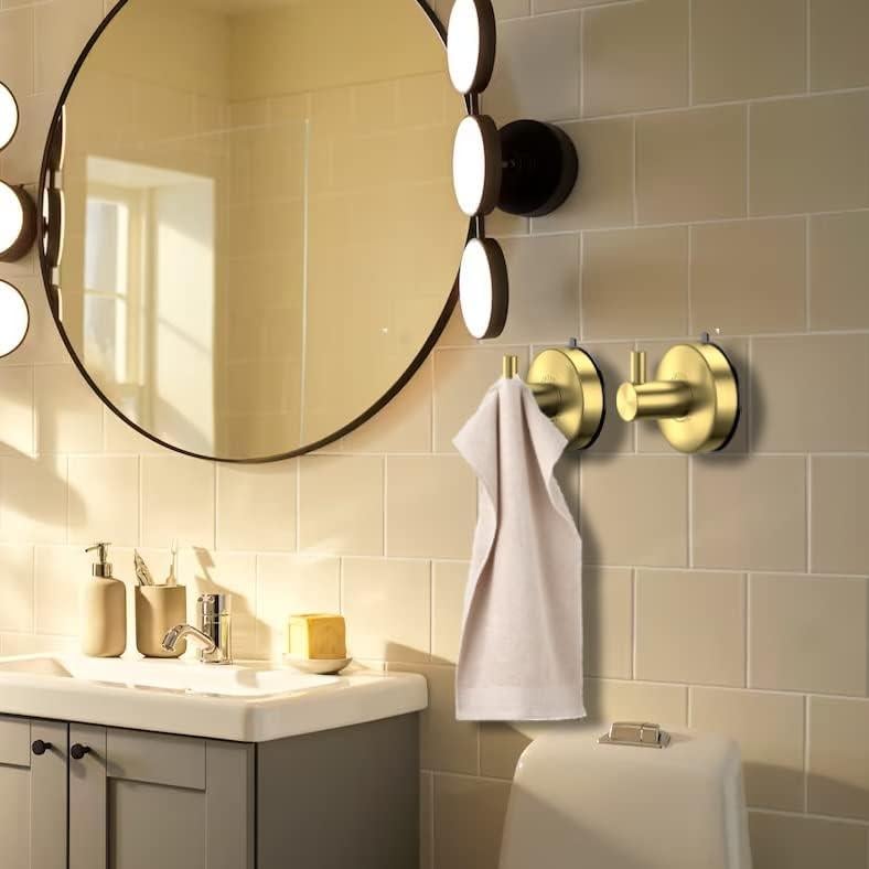 Ganchos de Ventosa DGYB para Ducha Set de 4 Dorados Acero Inoxidable