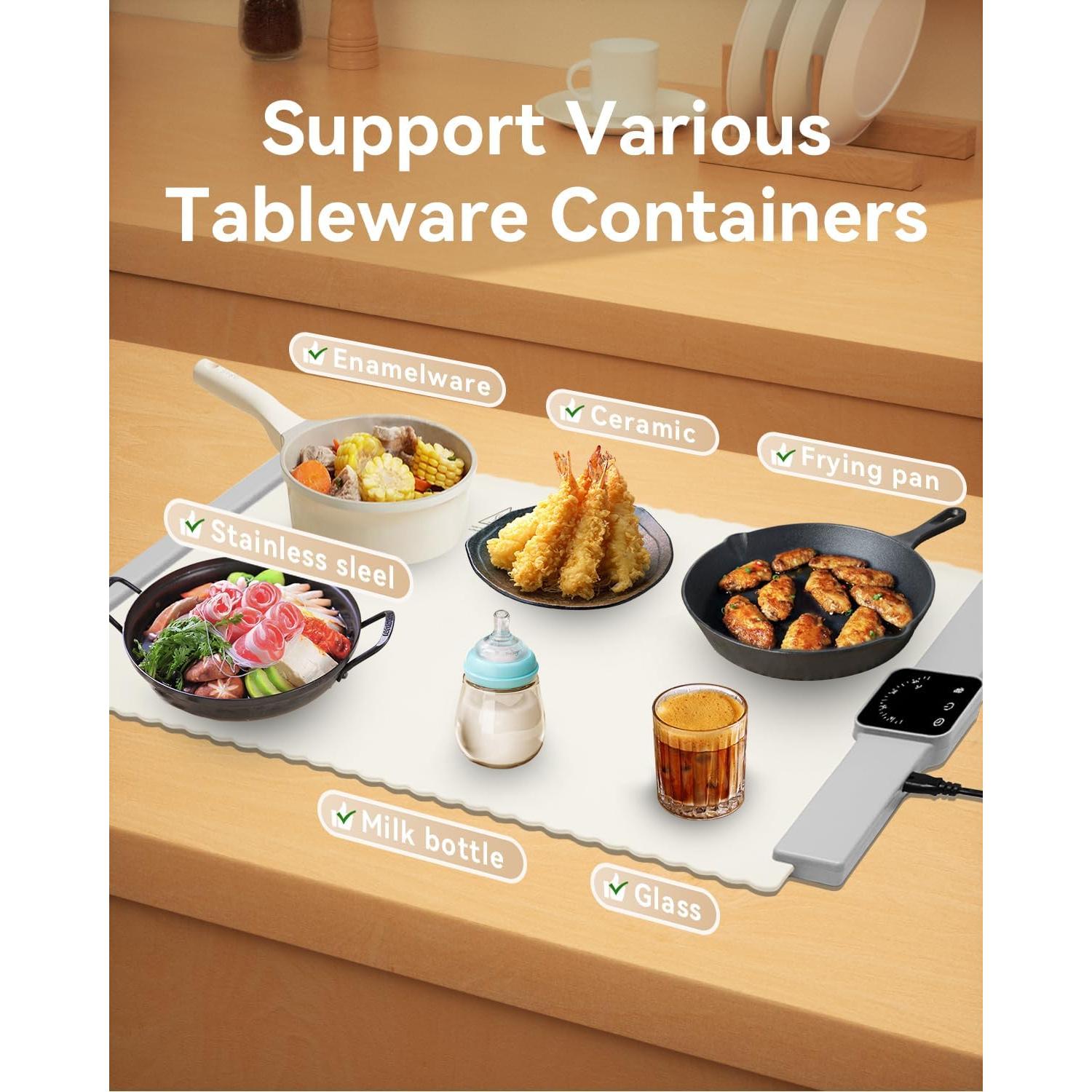 Alfombrilla Calentadora de Comida BRAVESTONE 61x40 cm Blanca