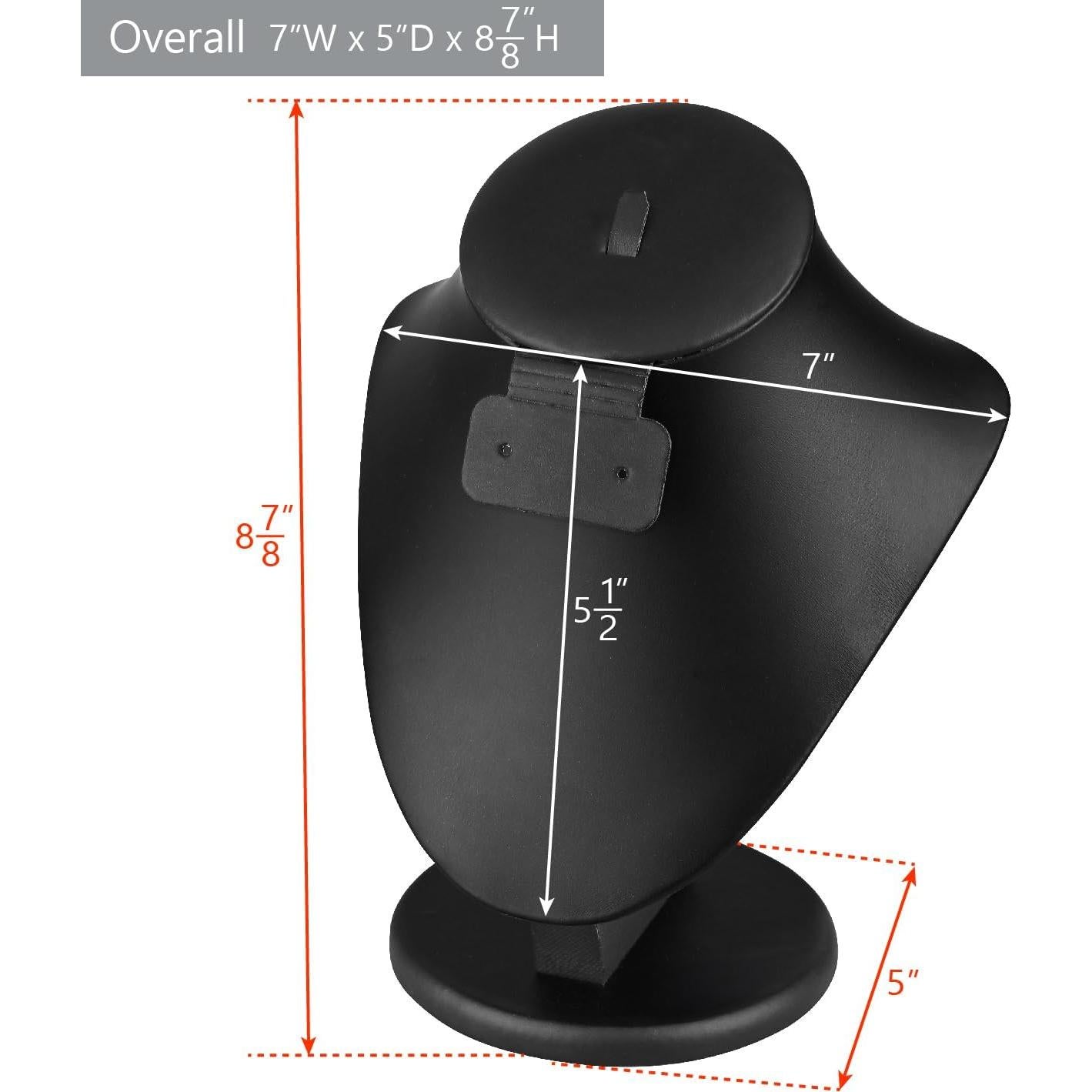 Soporte de exhibición de collar MOOCA, maniquí de joyería negro