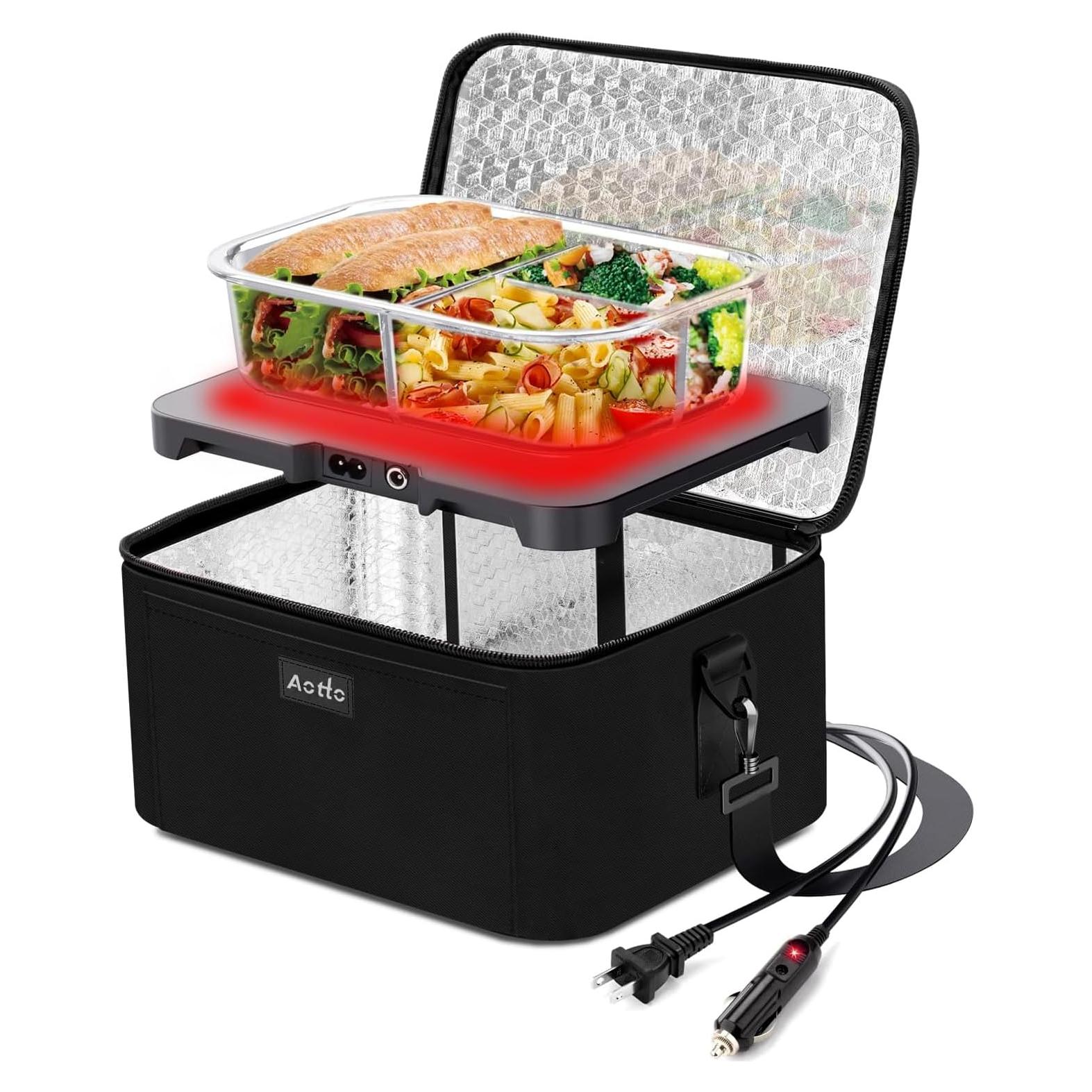 Horno Portátil Aotto 3-en-1 Calentador de Comida 110V Negro