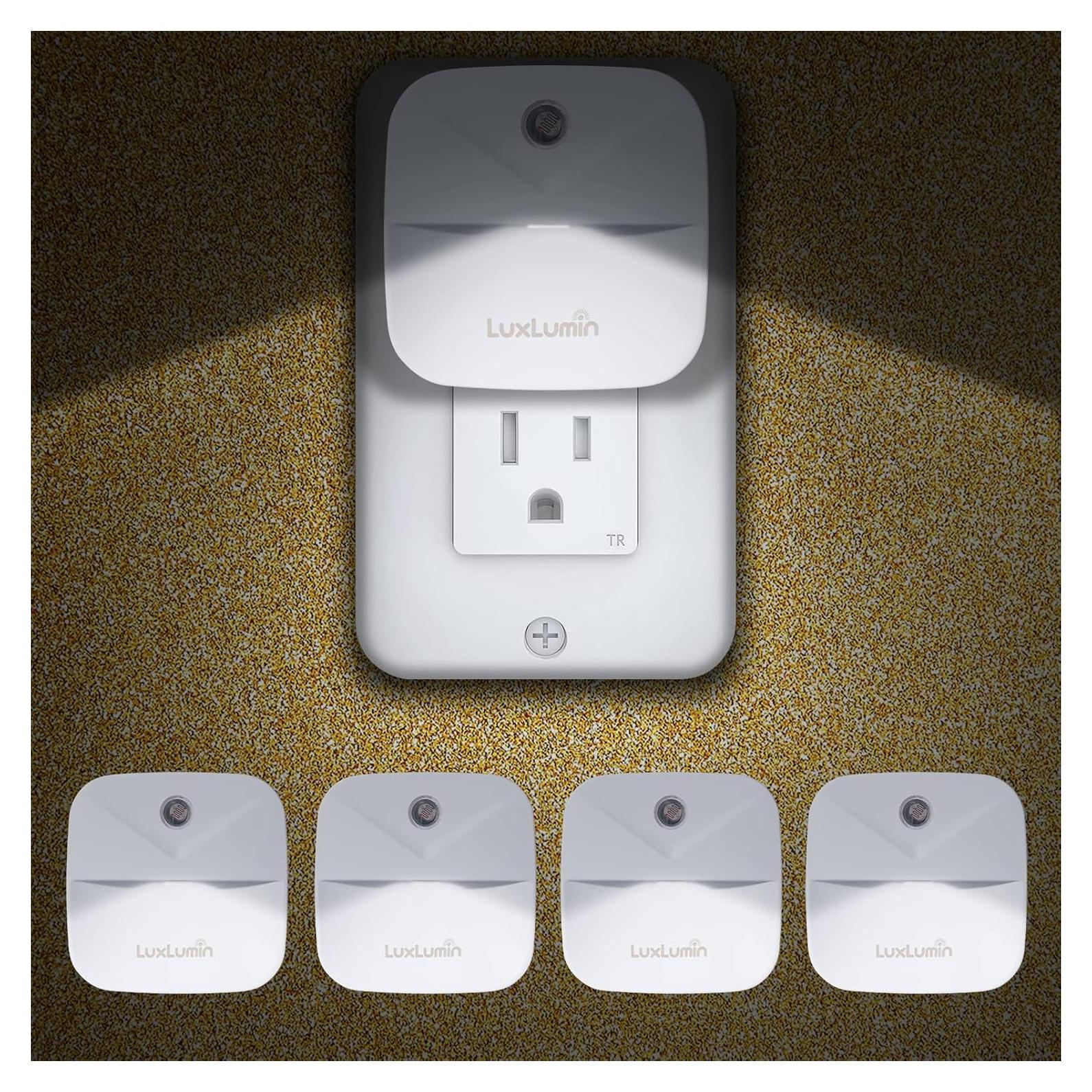 Luces Nocturnas LED LuxLumin con Sensor Crepúsculo, 4 Pzs