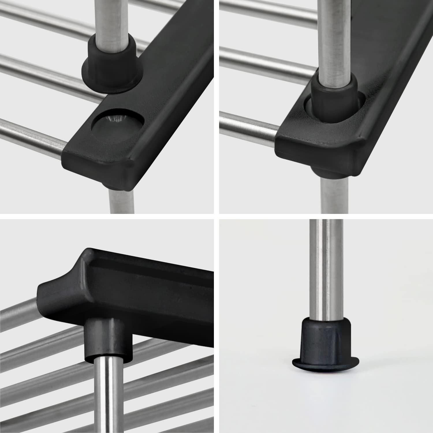 Estante Organizador Carrotez, 2 Estantes Apilables Negro 24.9x19.8x15.5 cm