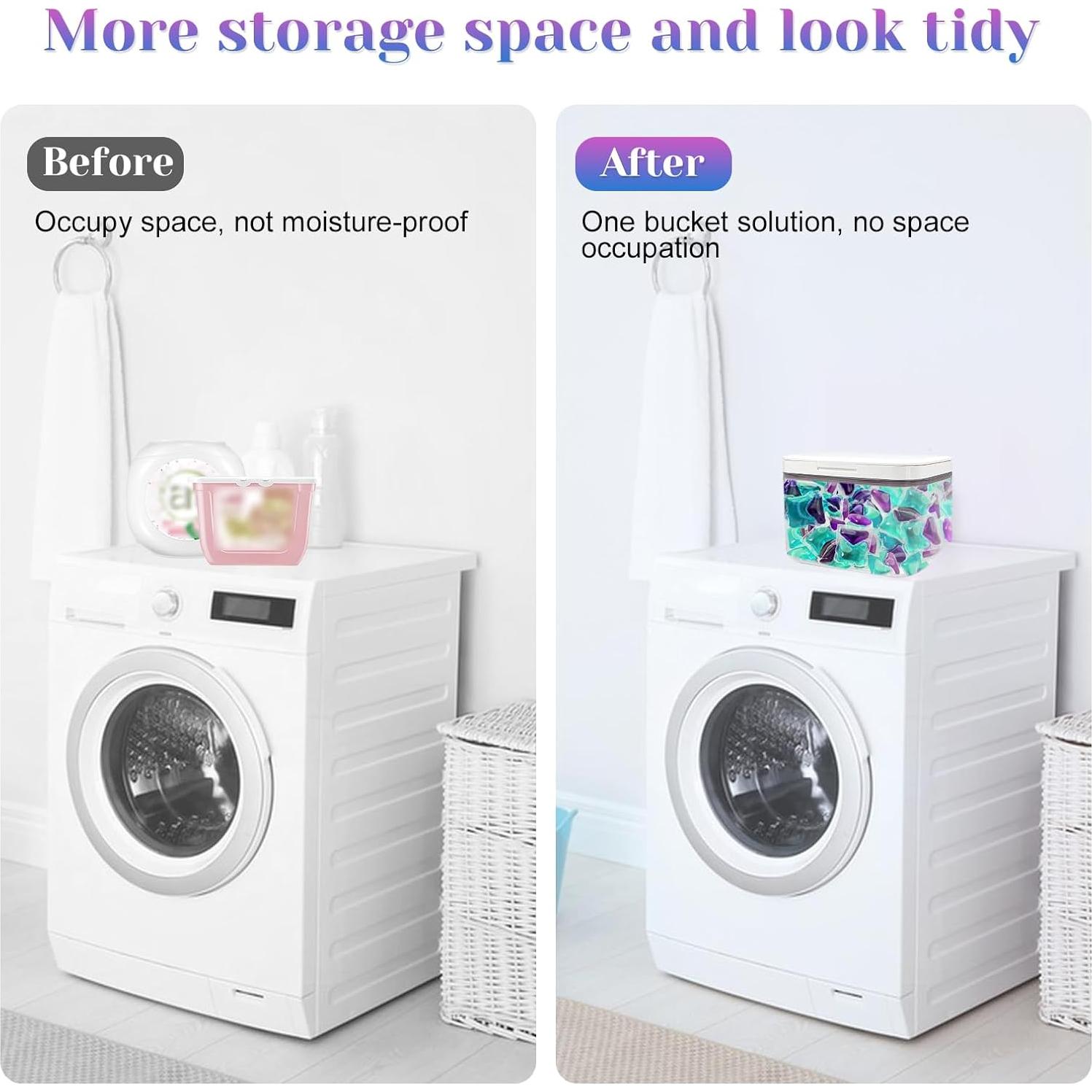 Contenedor de cápsulas de lavandería YEXEXINM 2.8L con tapa