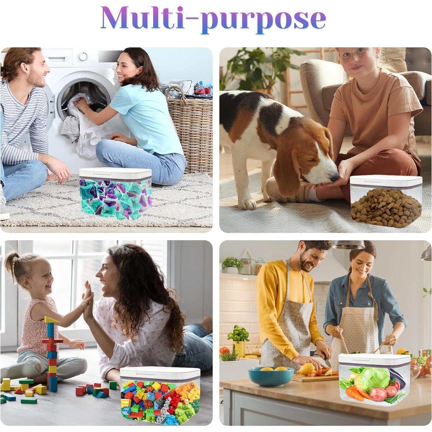 Contenedor de cápsulas de lavandería YEXEXINM 2.8L con tapa