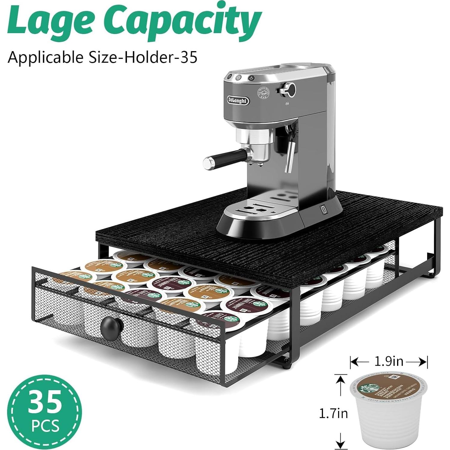 Organizador de Cajón para 35 Cápsulas de Café Sedegn Negro