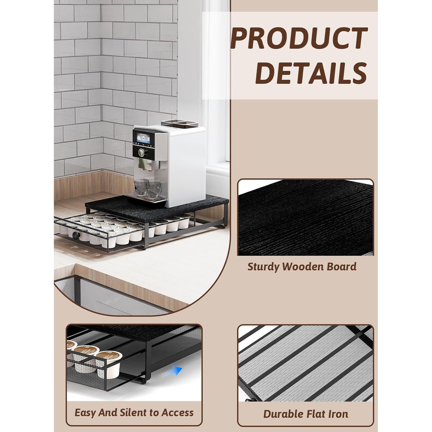 Organizador de Cajón para 35 Cápsulas de Café Sedegn Negro