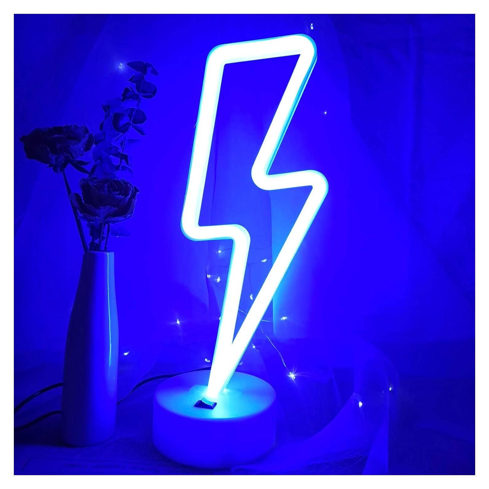 Luz de Neón LED VIFULIN Rayo Azul para Dormitorio 31cm