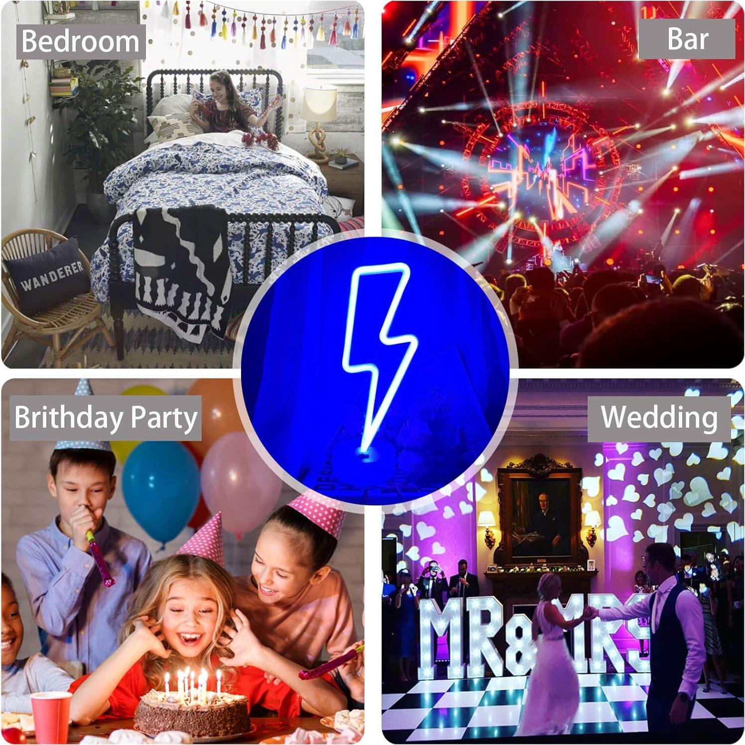 Luz de Neón LED VIFULIN Rayo Azul para Dormitorio 31cm