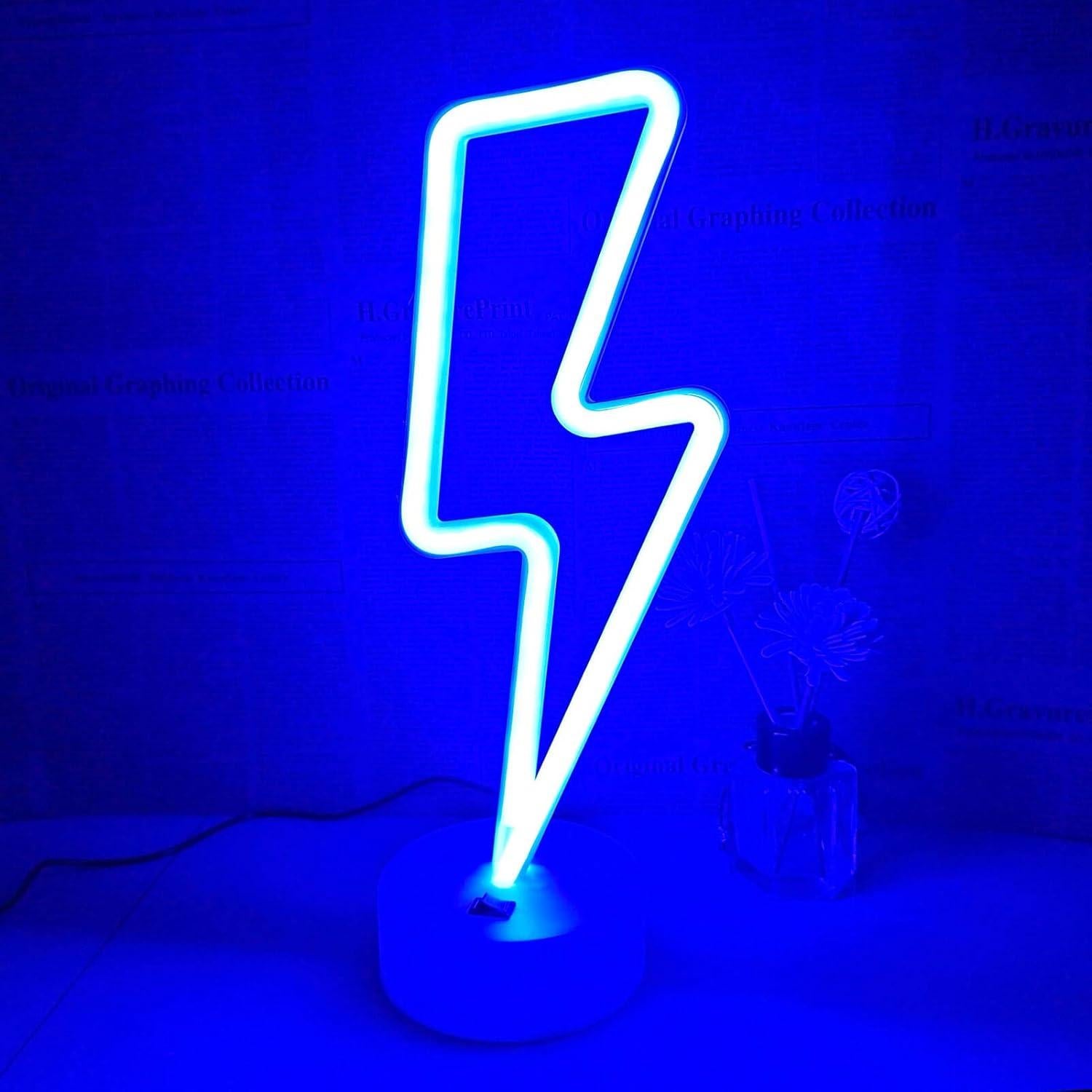 Luz de Neón LED VIFULIN Rayo Azul para Dormitorio 31cm