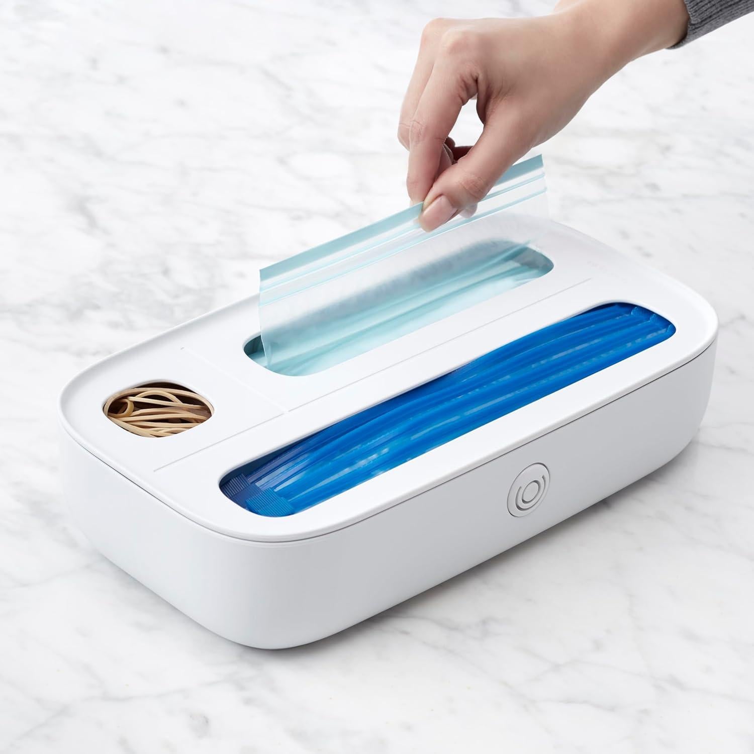 Dispensador de Bolsas de Comida YouCopia 3 Compartimentos Blanco