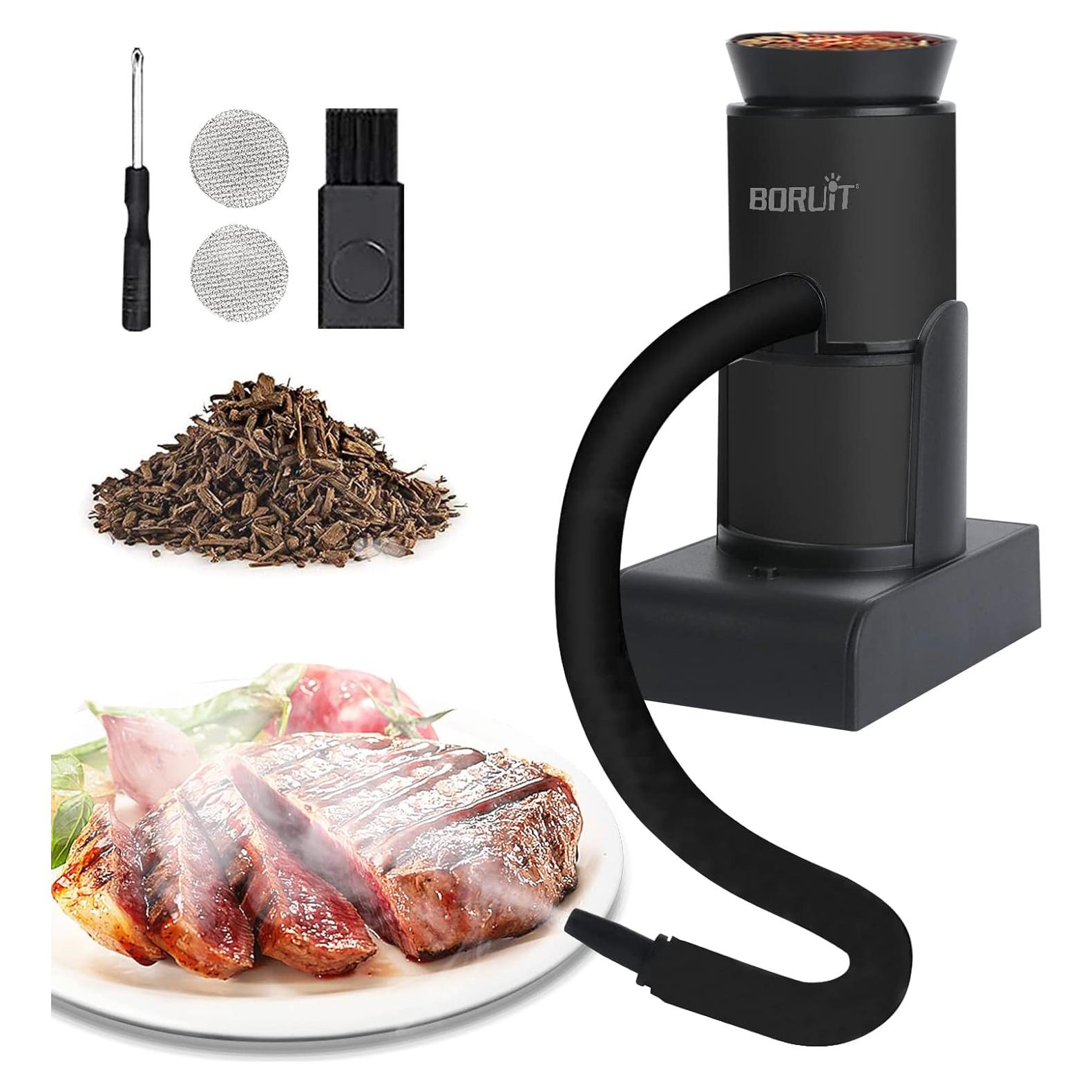 Ahumador de Cócteles BORUIT SK305 Portátil con Astillas de Madera