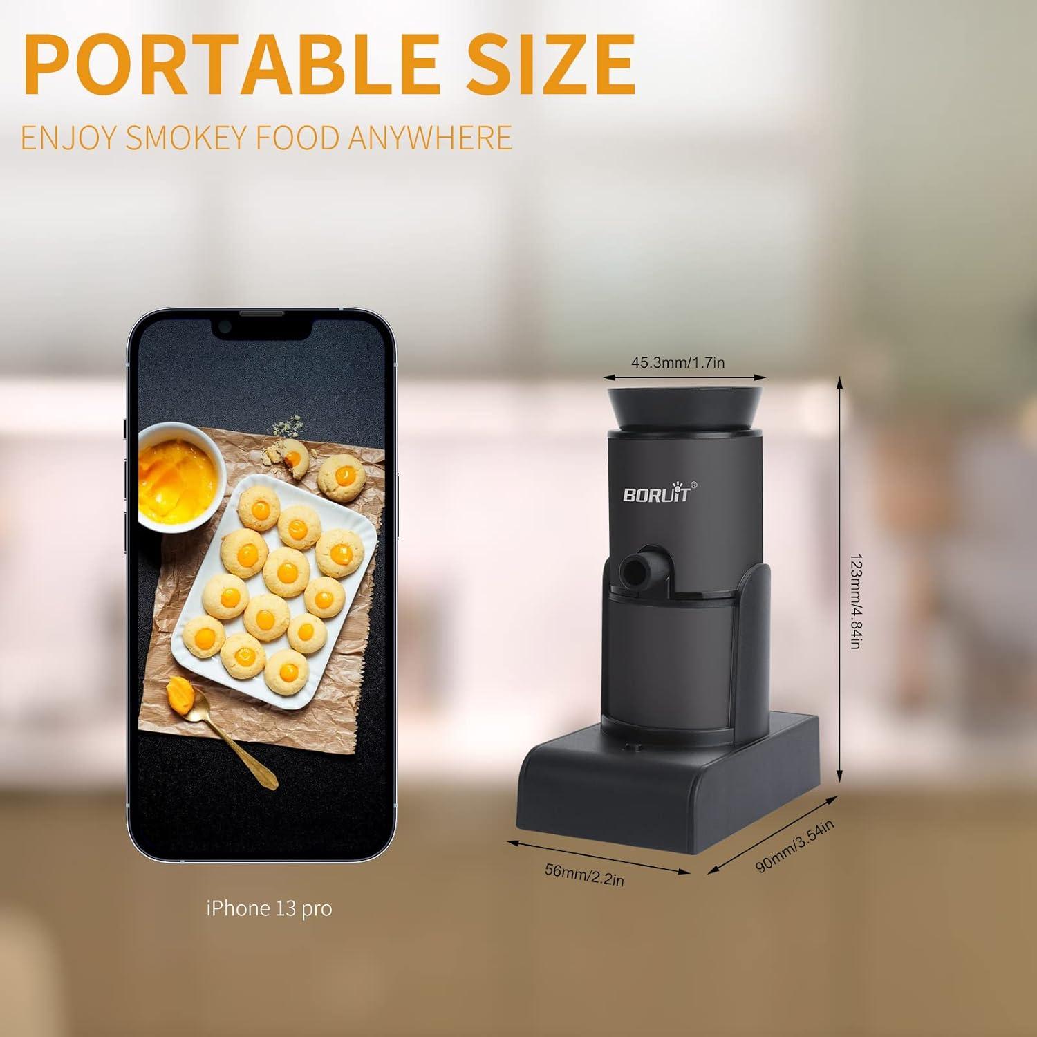 Ahumador de Cócteles BORUIT SK305 Portátil con Astillas de Madera