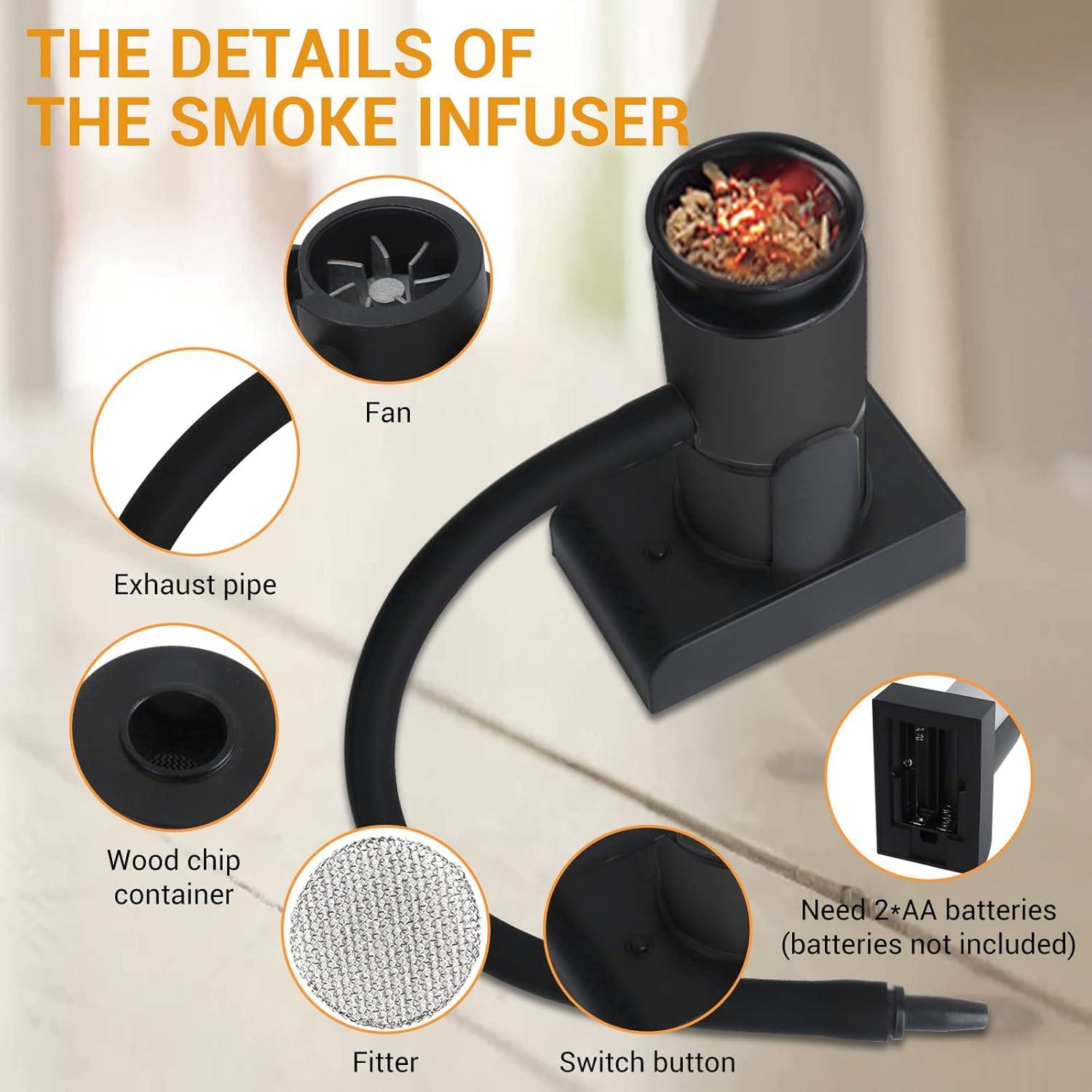 Ahumador de Cócteles BORUIT SK305 Portátil con Astillas de Madera