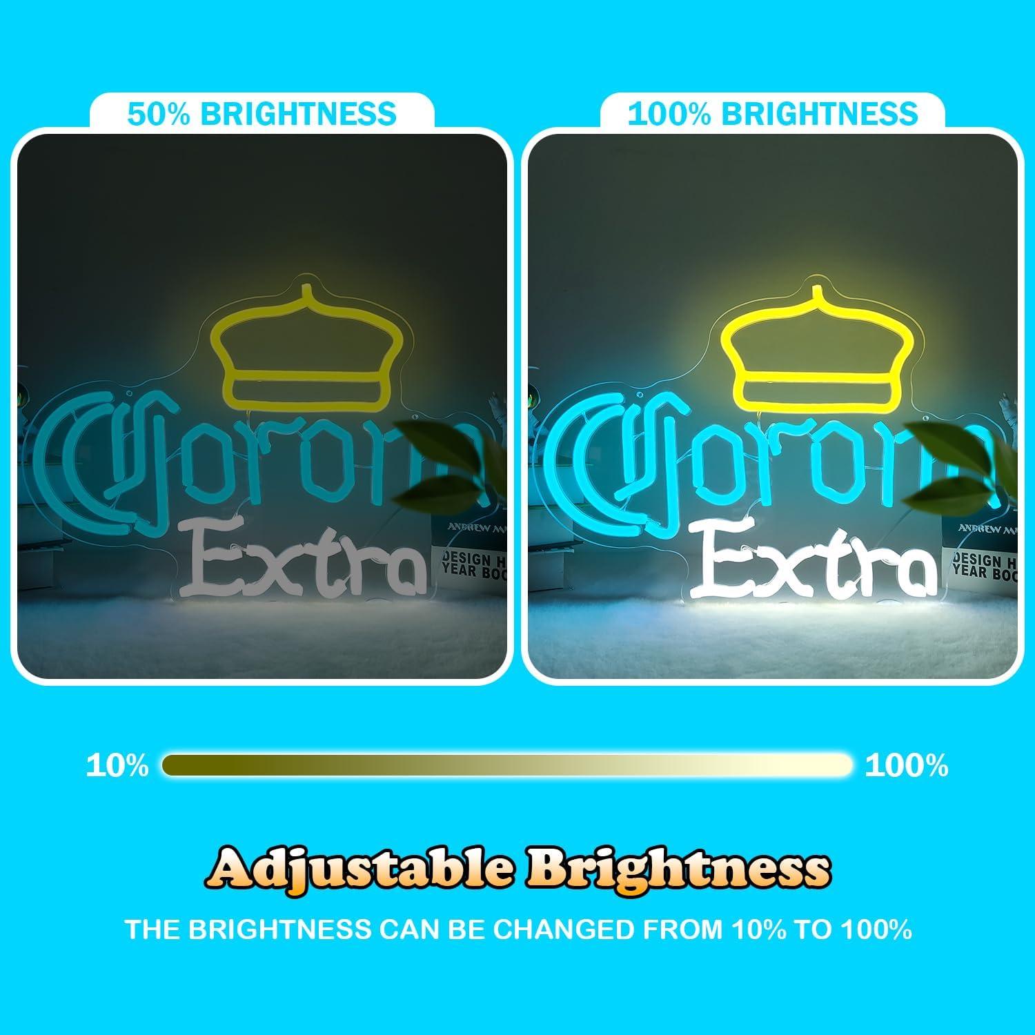 Luz de Neón de Cerveza Corona Extra JianJung 38x27cm