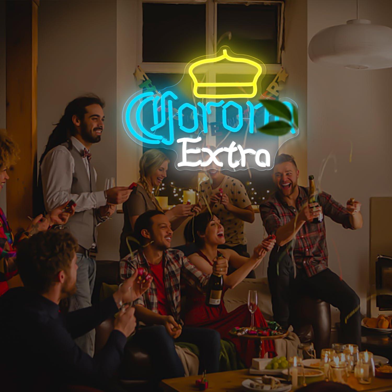 Luz de Neón de Cerveza Corona Extra JianJung 38x27cm