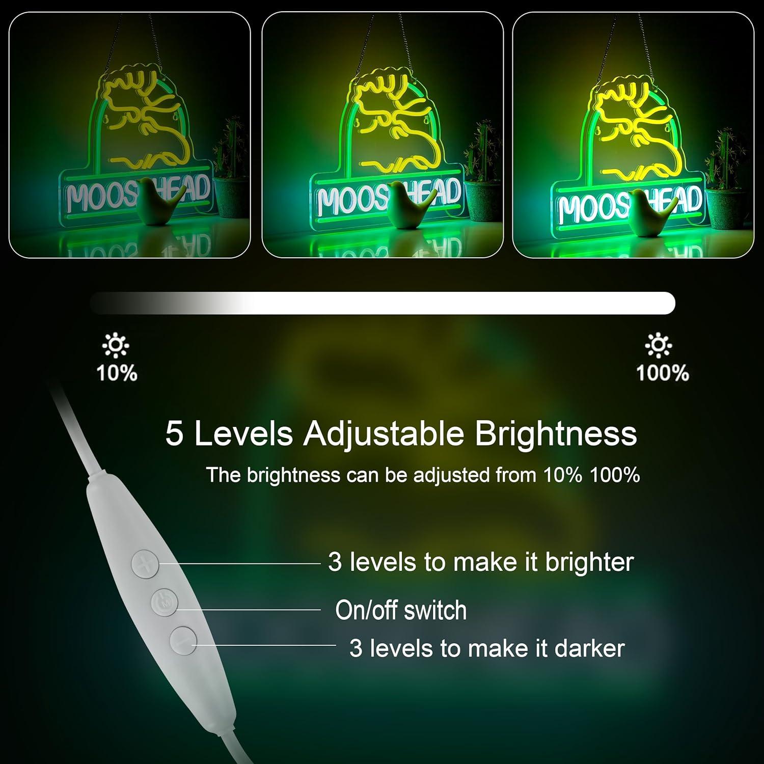 Letrero de Neón LED Alce Dimmable 43x32 cm SGTD Decoración