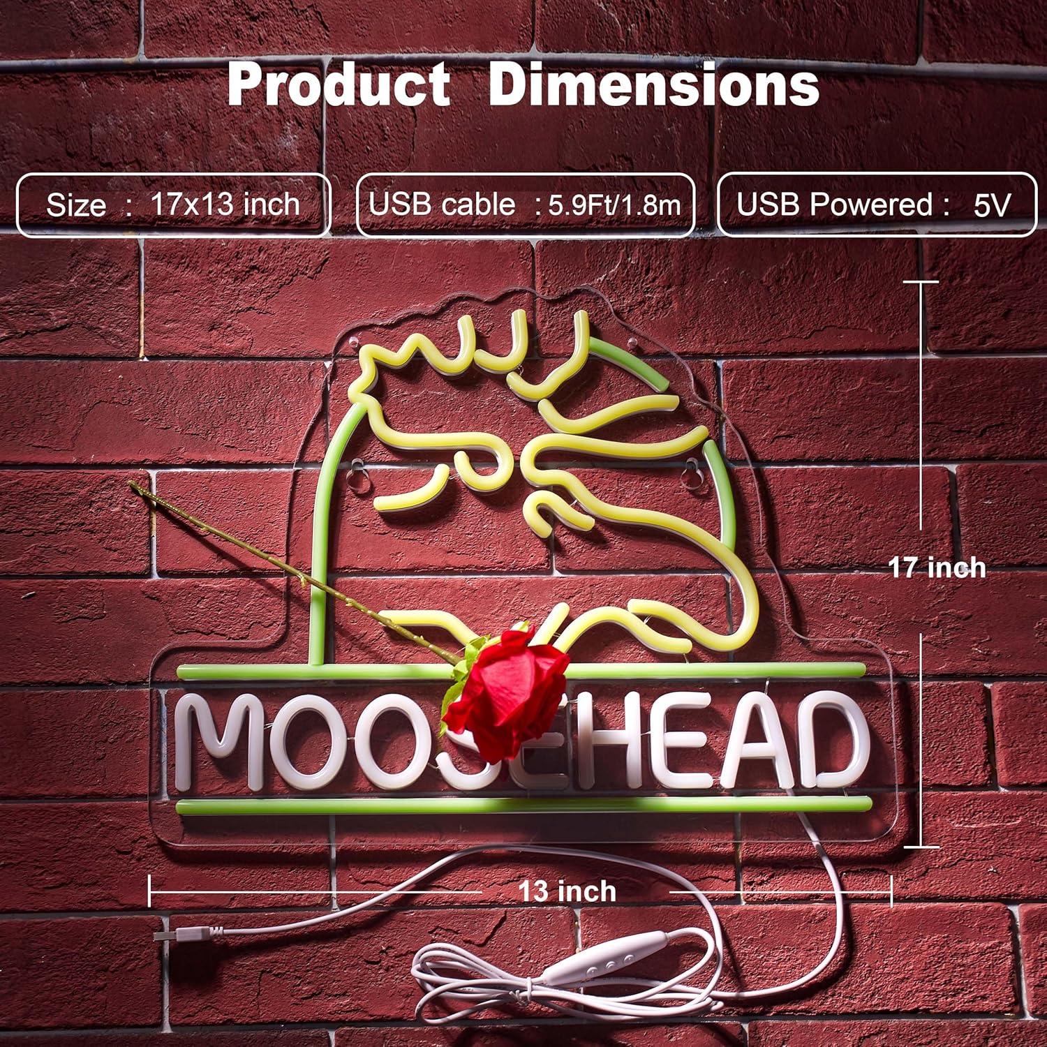 Letrero de Neón LED Alce Dimmable 43x32 cm SGTD Decoración