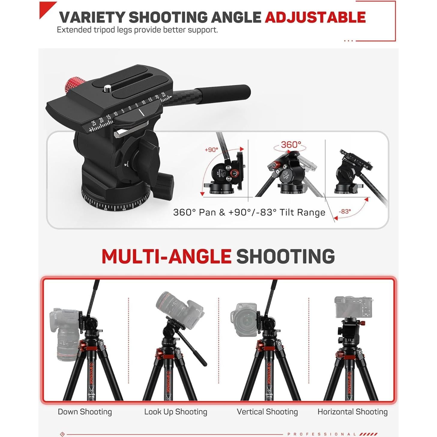 Trípode IFOOTAGE TA3B con Cabezal K3, Aluminio 62"