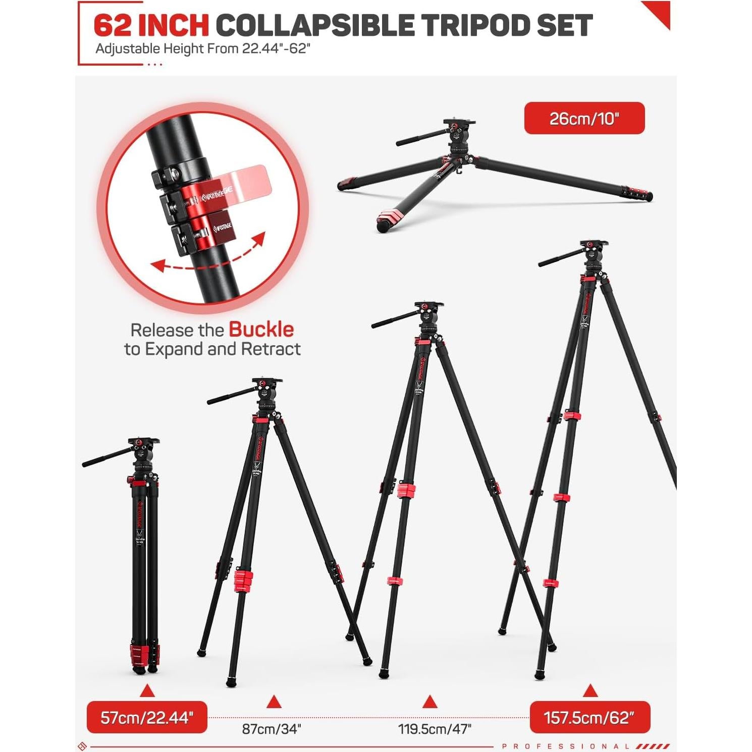 Trípode IFOOTAGE TA3B con Cabezal K3, Aluminio 62"