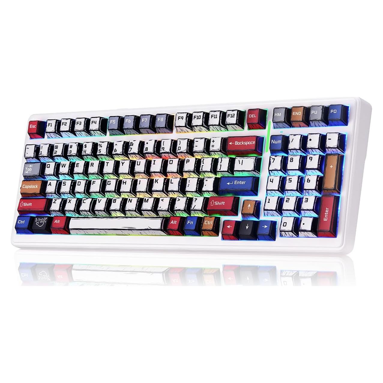 Teclado Mecánico Inalámbrico AULA F99 RGB 99 Teclas