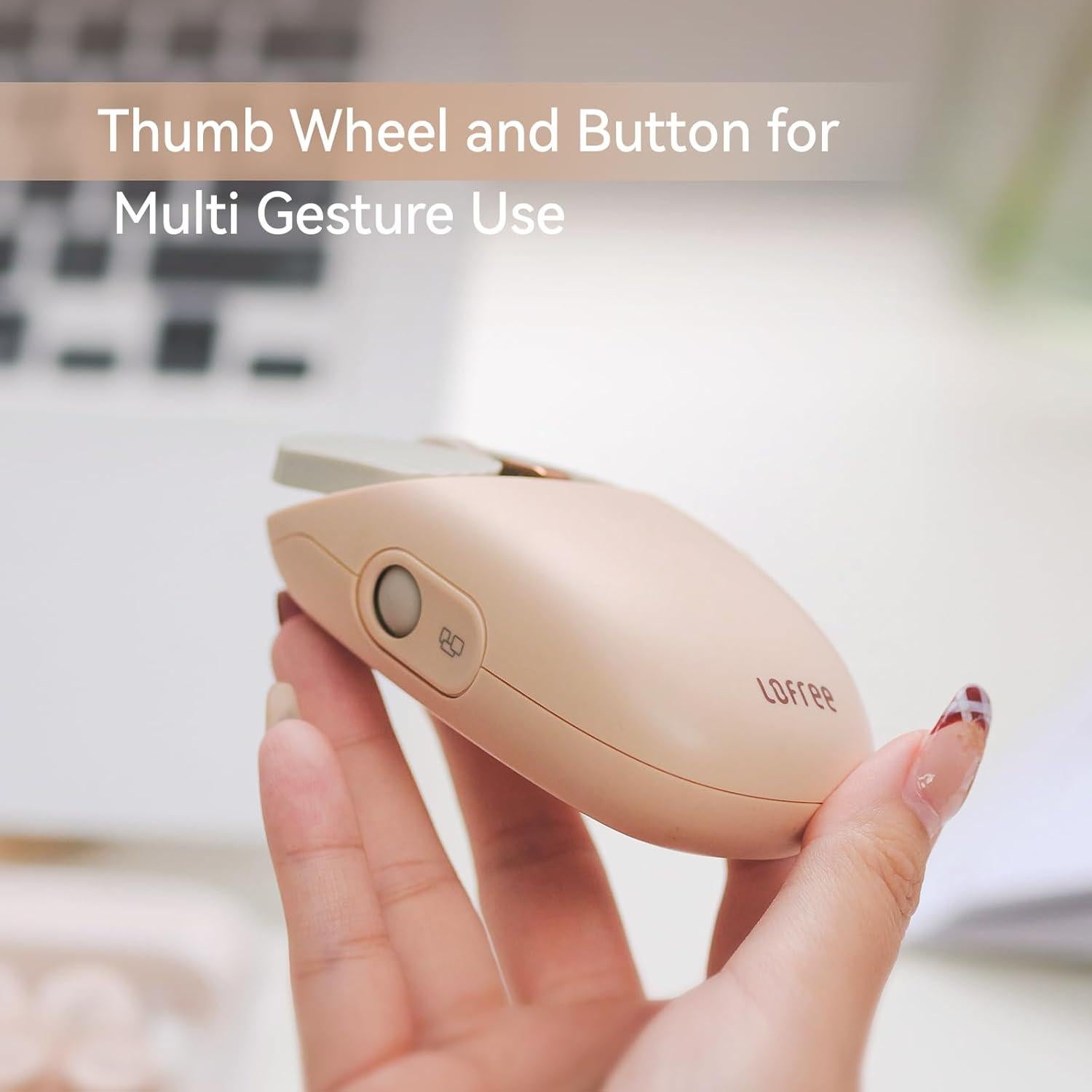 Ratón Inalámbrico Lofree Wavy Chips Doble Modo 5 DPI - Té con Leche