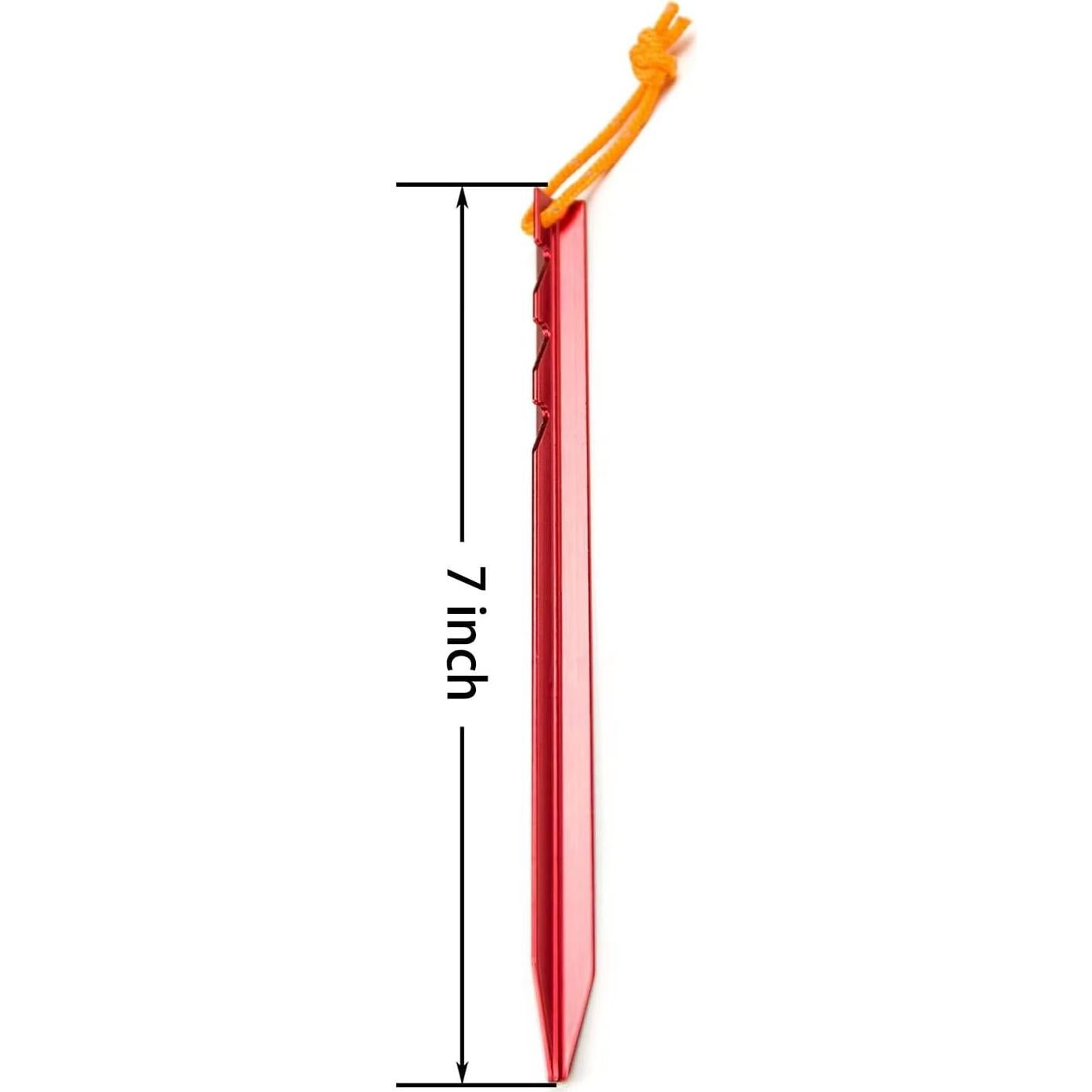 Aluminum Alloy Tent Stakes Pegs, 12-Pack Aluminum Ground Pegs with Reflective Pull Ropes, Lightweight Metal Stakes Pegs for Camping Tents Hammocks