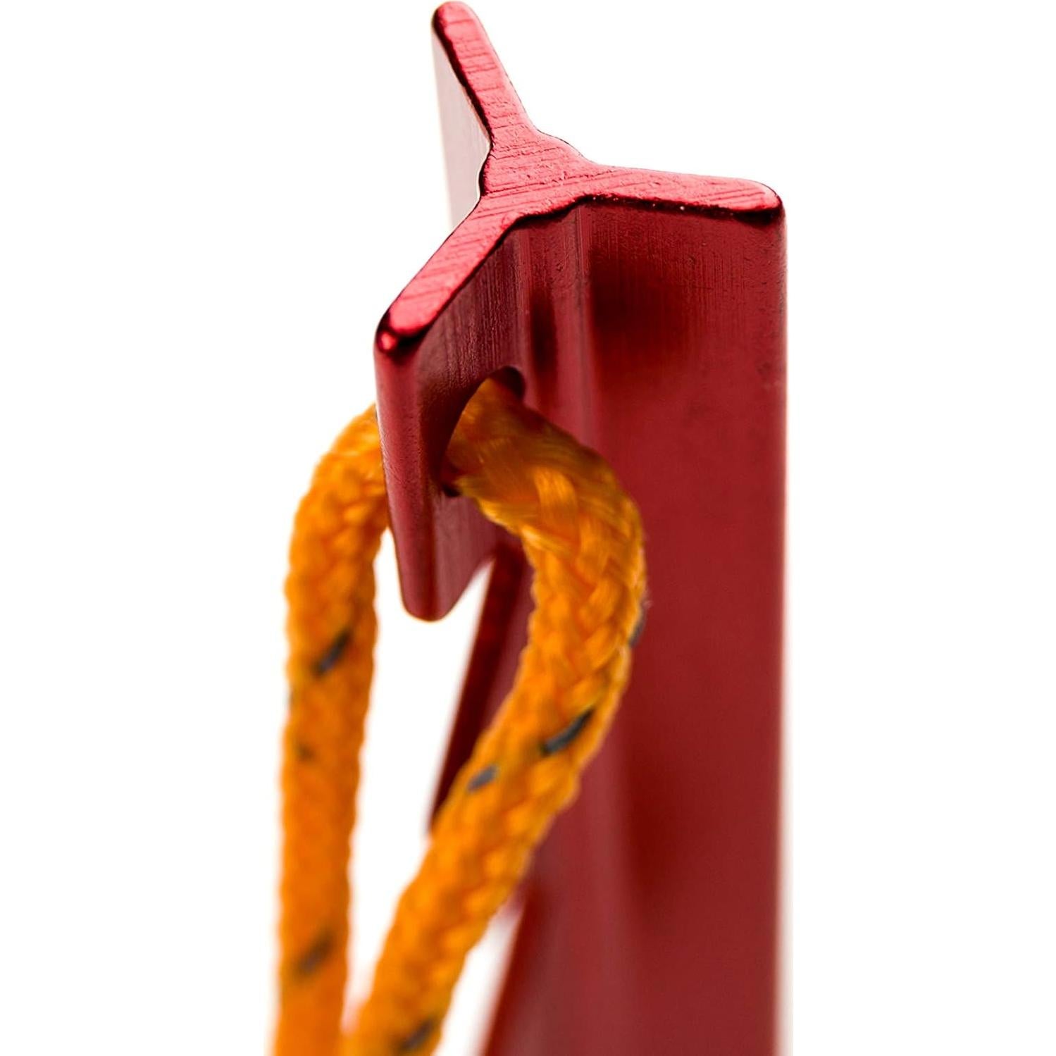 Aluminum Alloy Tent Stakes Pegs, 12-Pack Aluminum Ground Pegs with Reflective Pull Ropes, Lightweight Metal Stakes Pegs for Camping Tents Hammocks