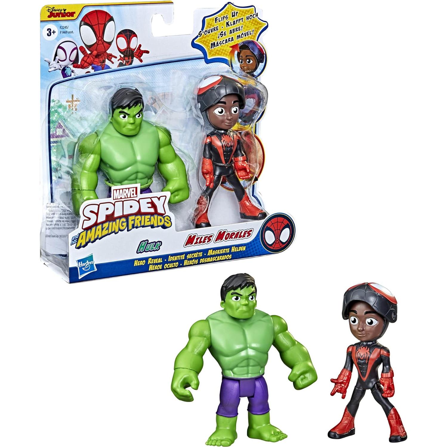 Figuras de Acción Hasbro Spidey y Amigos 2-Pack Miles Morales y Hulk