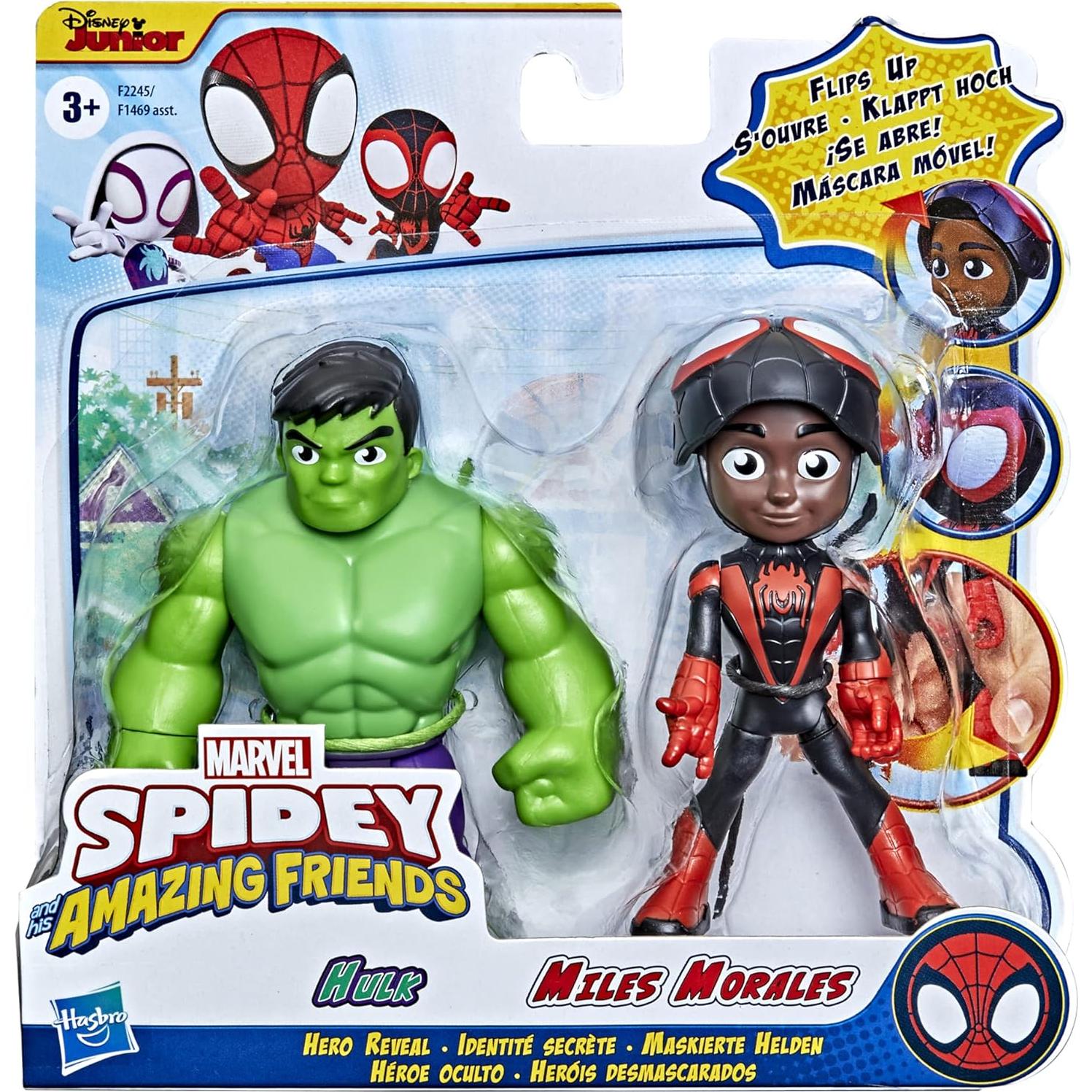 Figuras de Acción Hasbro Spidey y Amigos 2-Pack Miles Morales y Hulk