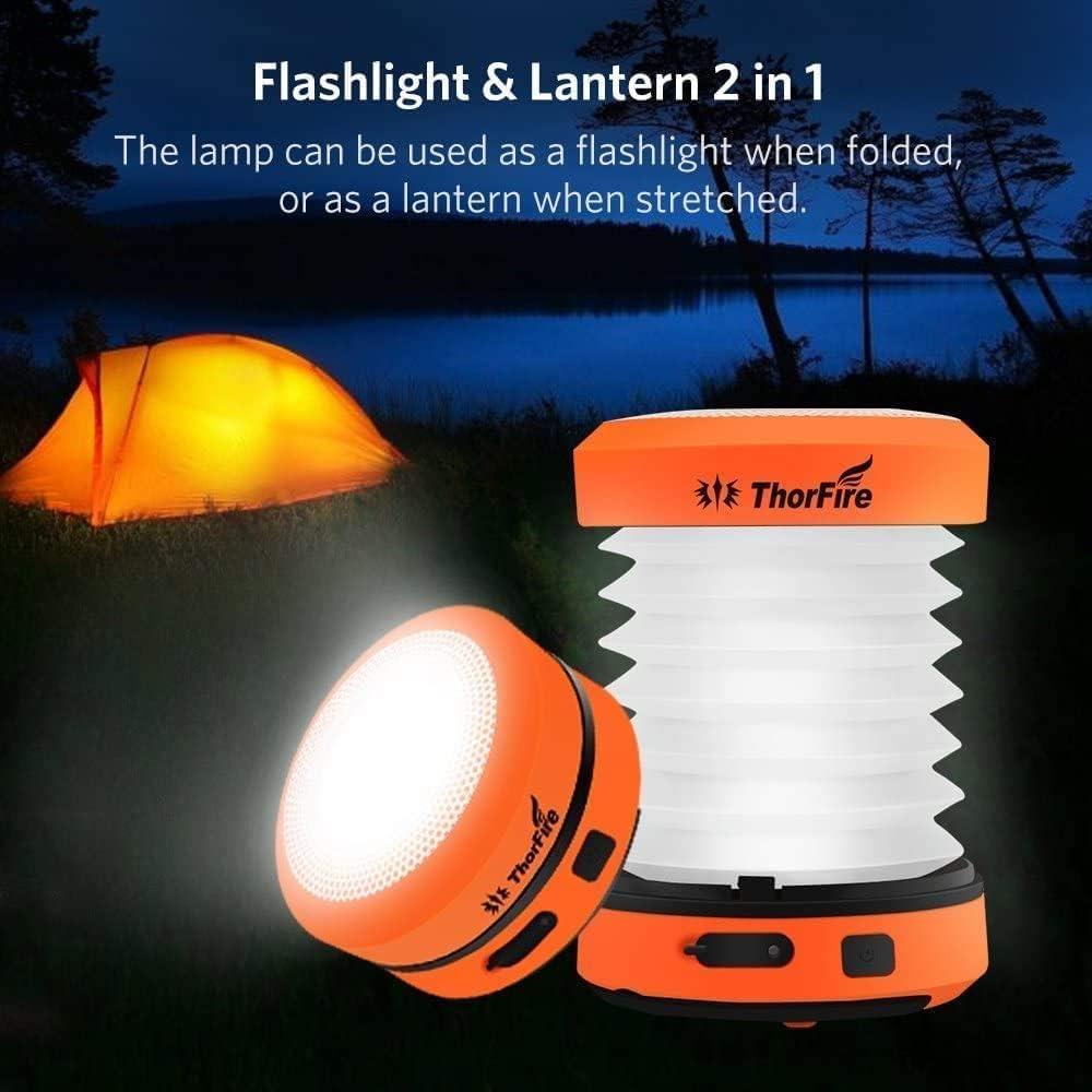 Lámpara de Camping LED Plegable THORFIRE 2 Paquete 4 Modos