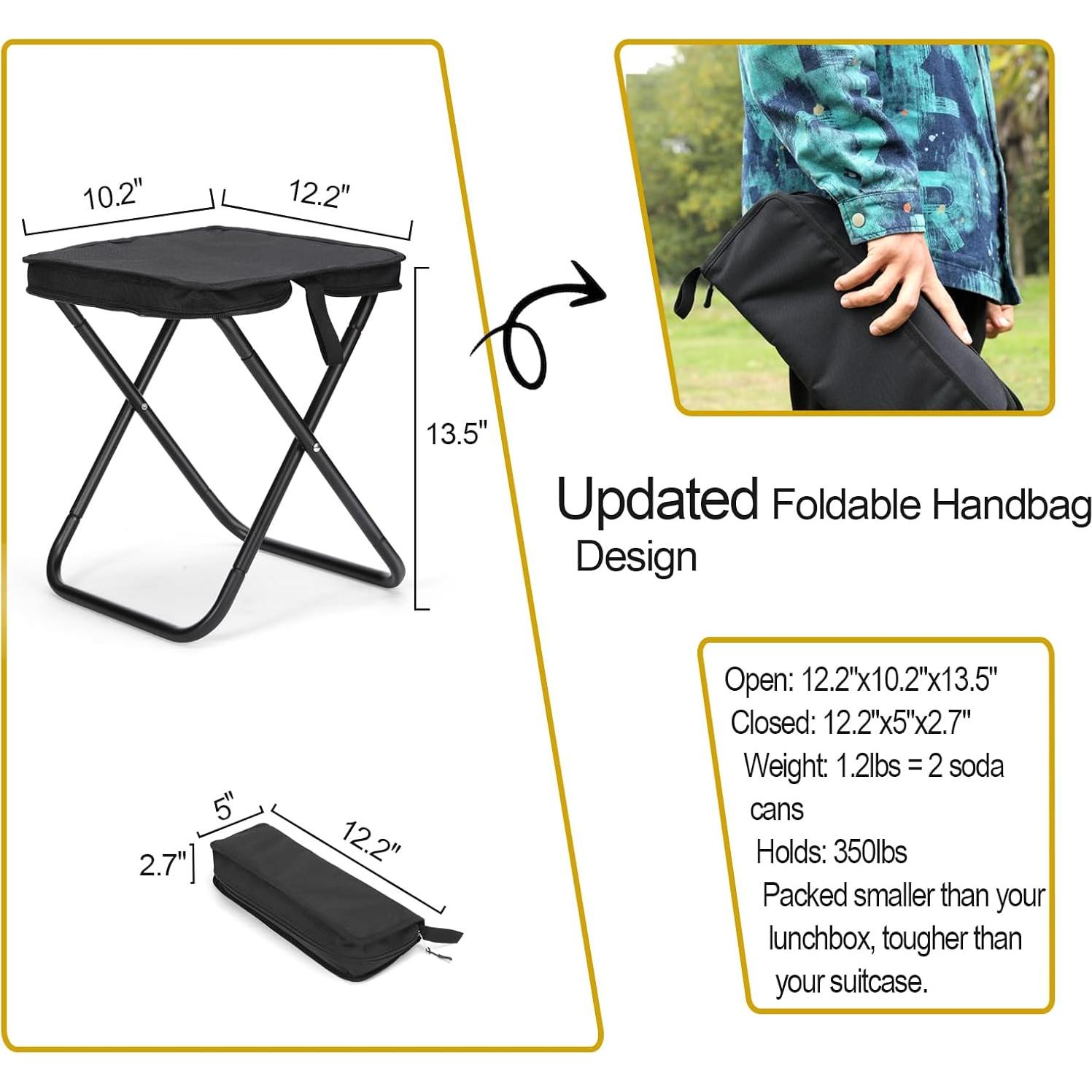 Taburete Plegable KOKSRY de Aluminio 34.3 cm Negro 159 kg